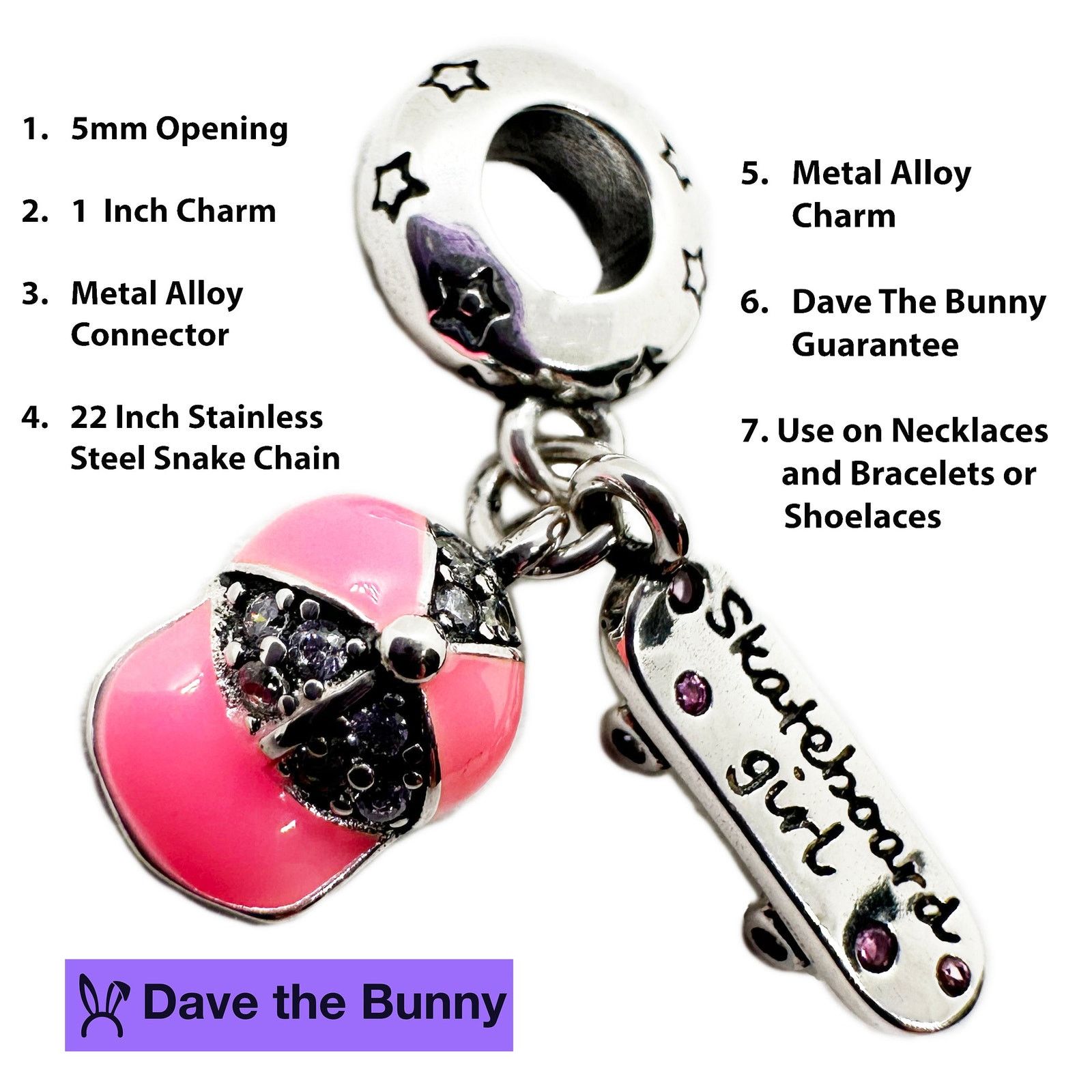 & Other Stories Skateboard Necklace - Skate Hat Metal Alloy Charm Size ONE SIZE - 2 Thumbnail