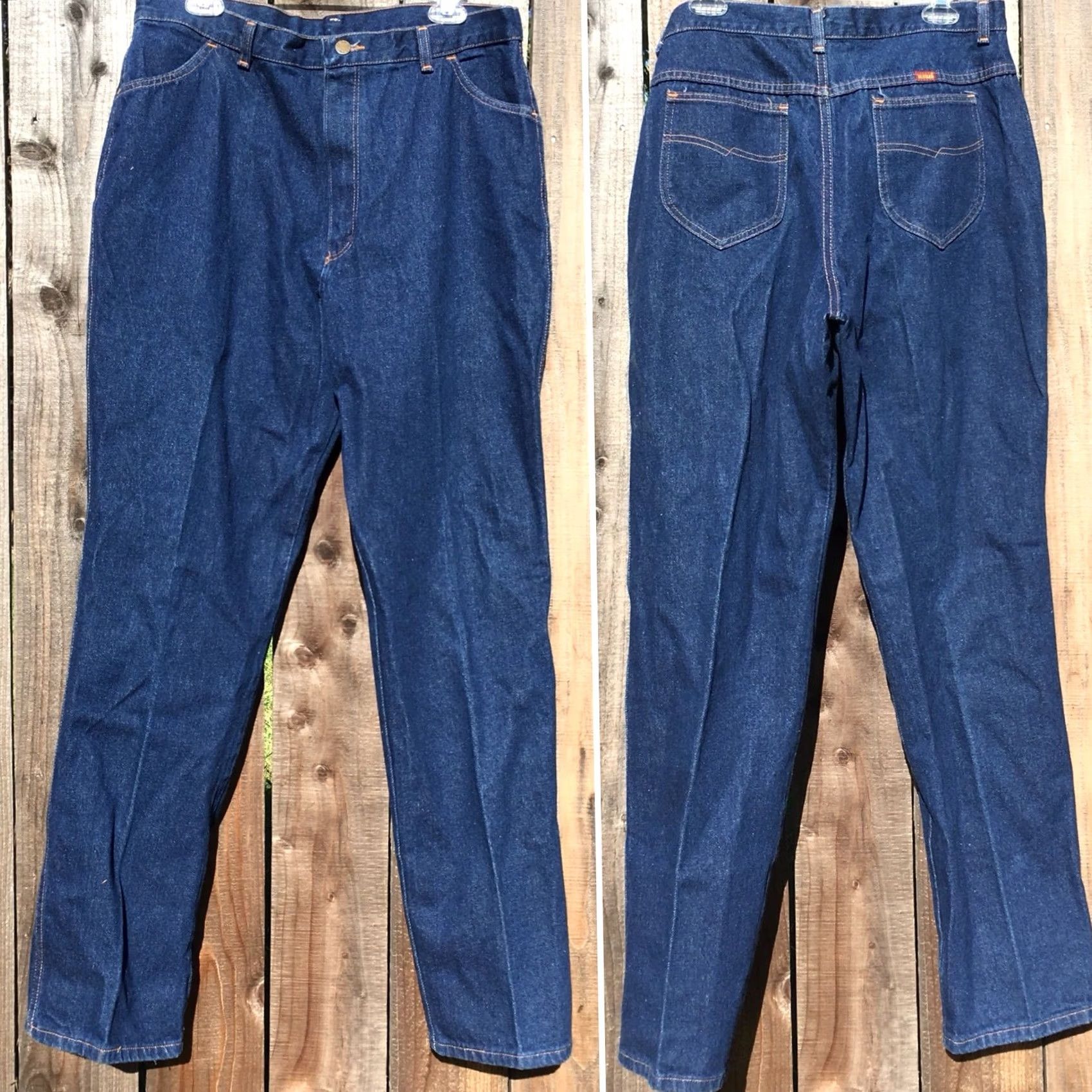 Vintage VINTAGE Rustler Jeans High Waist Tapered Leg 20 Made In USA 34 1/2” Waist Blue Denim Cowboy Mom 1980s Womens Size 42" / US 20 - 2 Thumbnail
