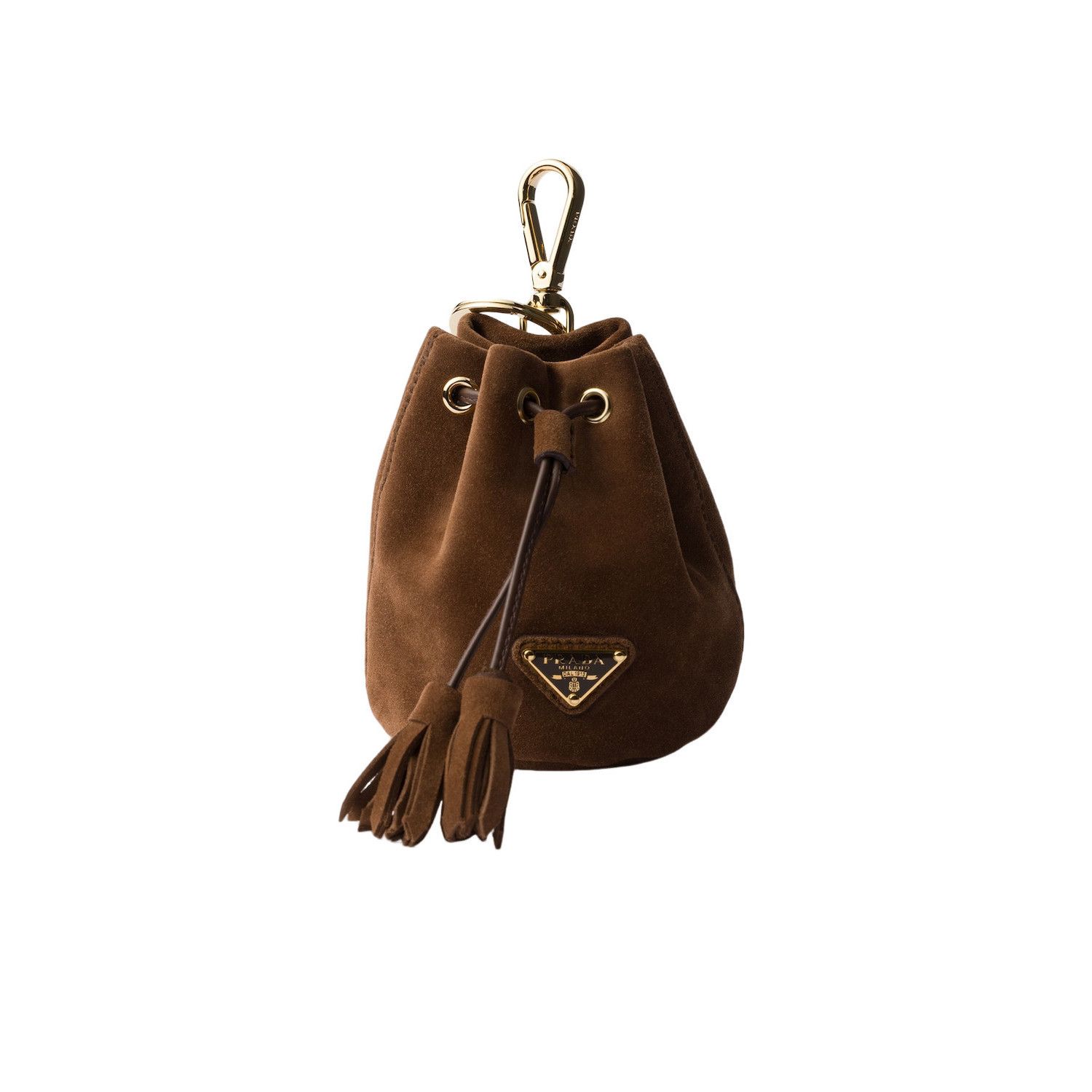 Prada PRADA $895 Cocoa Brown Icon Mini Keychain Charm New & Authen Size ONE SIZE - 1 Thumbnail