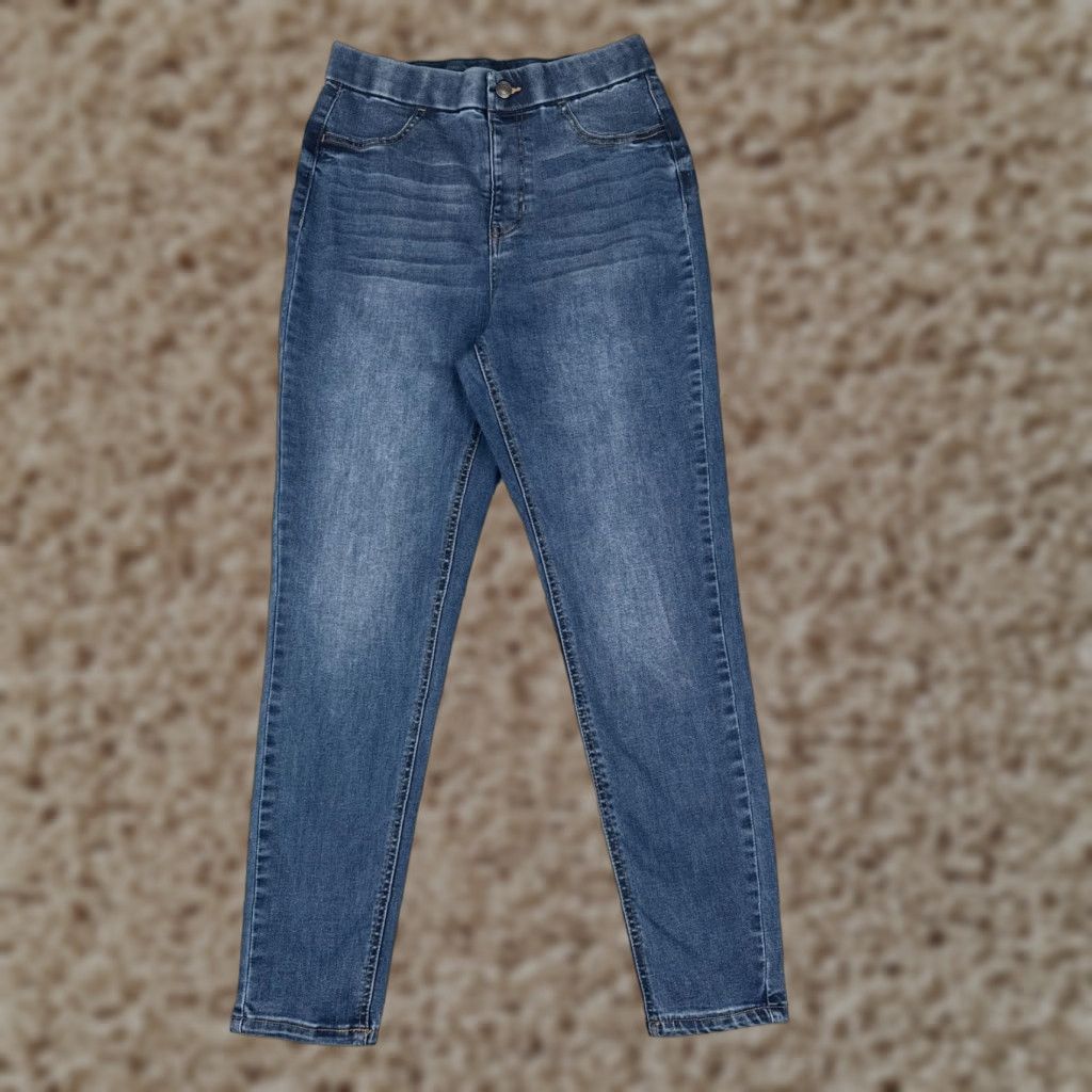Vintage No Boundaries Jeans Womens Skinny High Rise Denim Pull-On 28x27 Blue 28x27 5-Pocket Logo Designer Womens Jeans Size 28" / US 6 / IT 42 - 1 Thumbnail