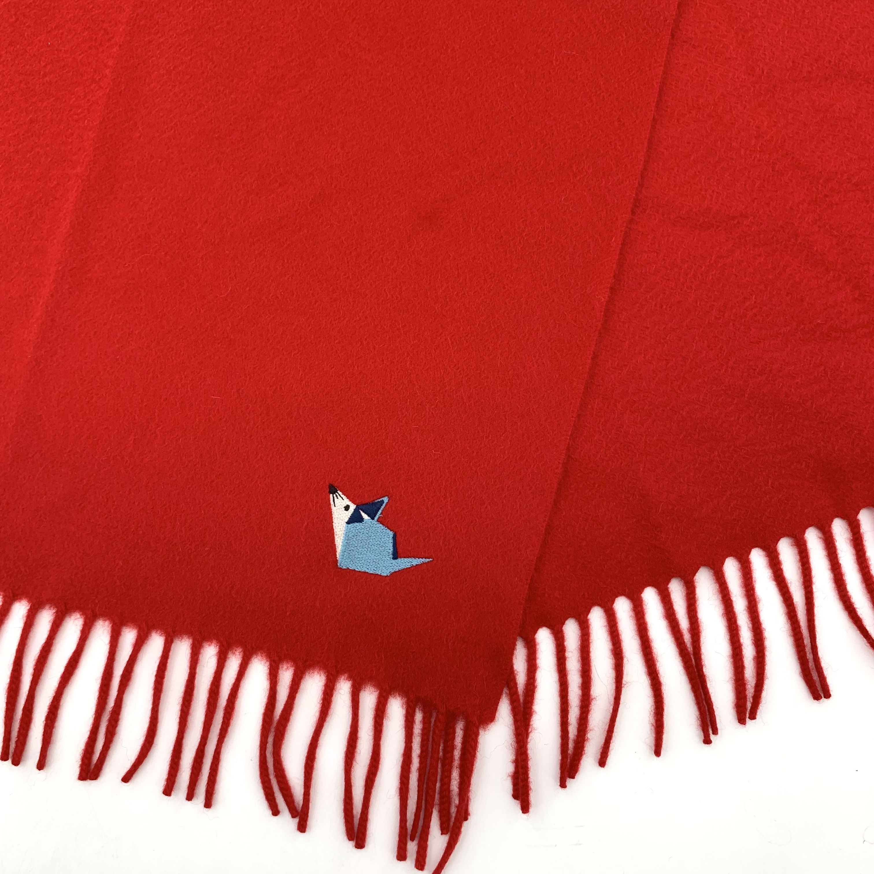 Loro Piana Loro Piana Embroidered Cashmere Scarf Red (46×185cm) Size ONE SIZE - 6 Thumbnail
