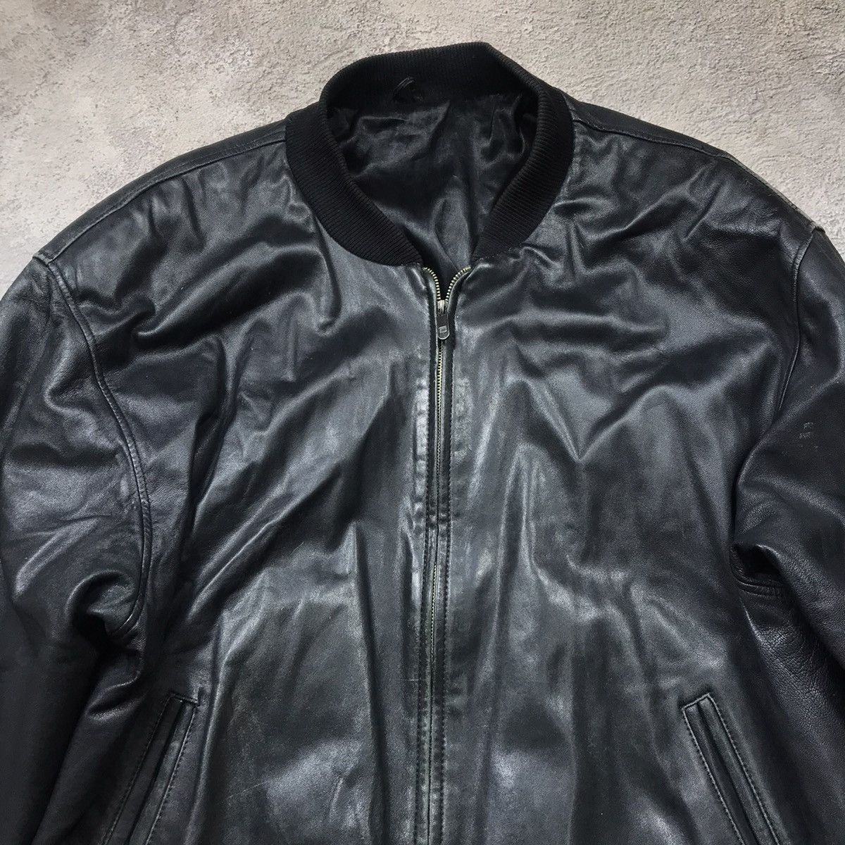 Genuine Leather Vintage 90s Black Leather Bomber Jacket Biker Streetwear XXL Size US XXL / EU 58 / 5 - 3 Thumbnail