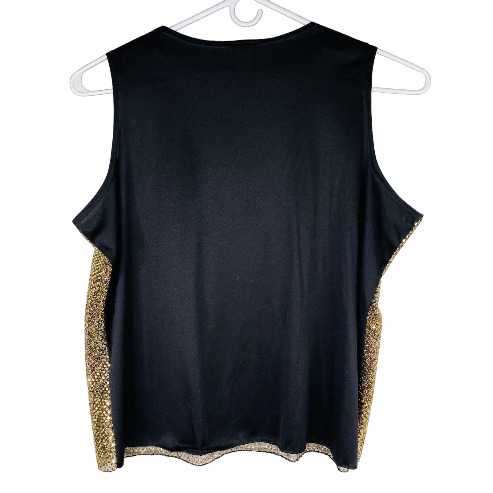 Other Lane Bryant Tank Gold Sequins 3X Lined Stretch Size 3XL / US 20-22 - 2 Thumbnail