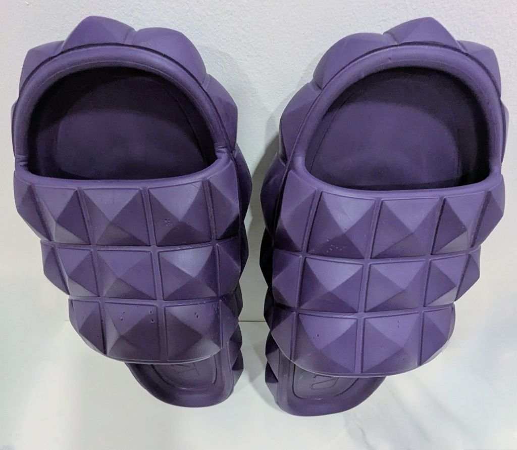 Valentino Valentino Purple Rockstud Rubber Slides Sandals Size US 13 / EU 46 - 3 Thumbnail