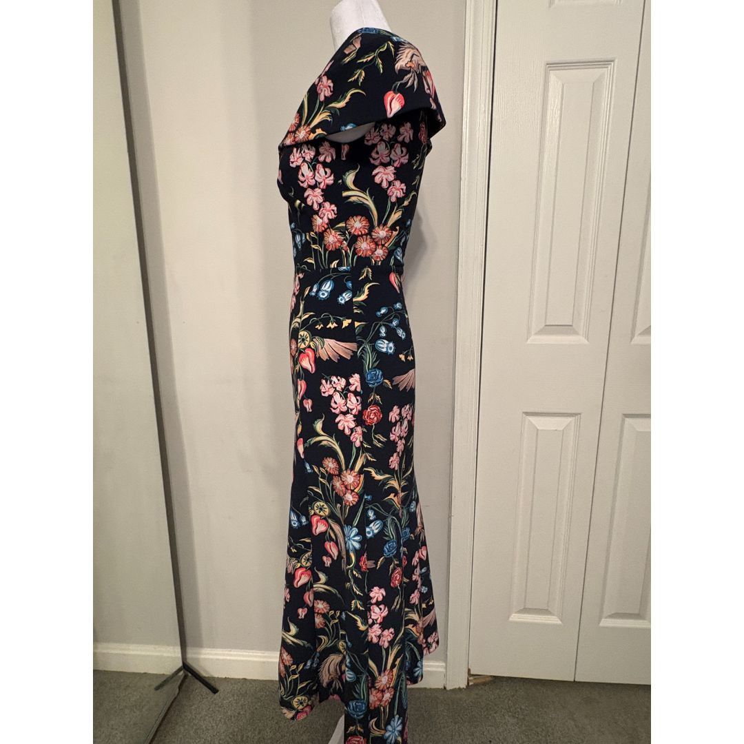 Peter Pilotto Peter Pilotto Blue Floral Print V-Neck Long A-Line Dress Size M / US 6-8 / IT 42-44 - 12 Thumbnail