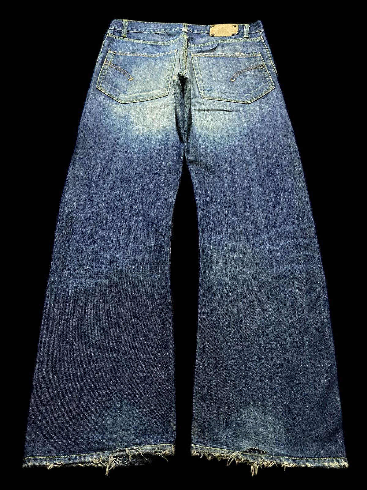 Kapital Dondup Distressed Wide Leg Jeans Vintage Washed Denim Size US 34 / EU 50 - 2 Thumbnail