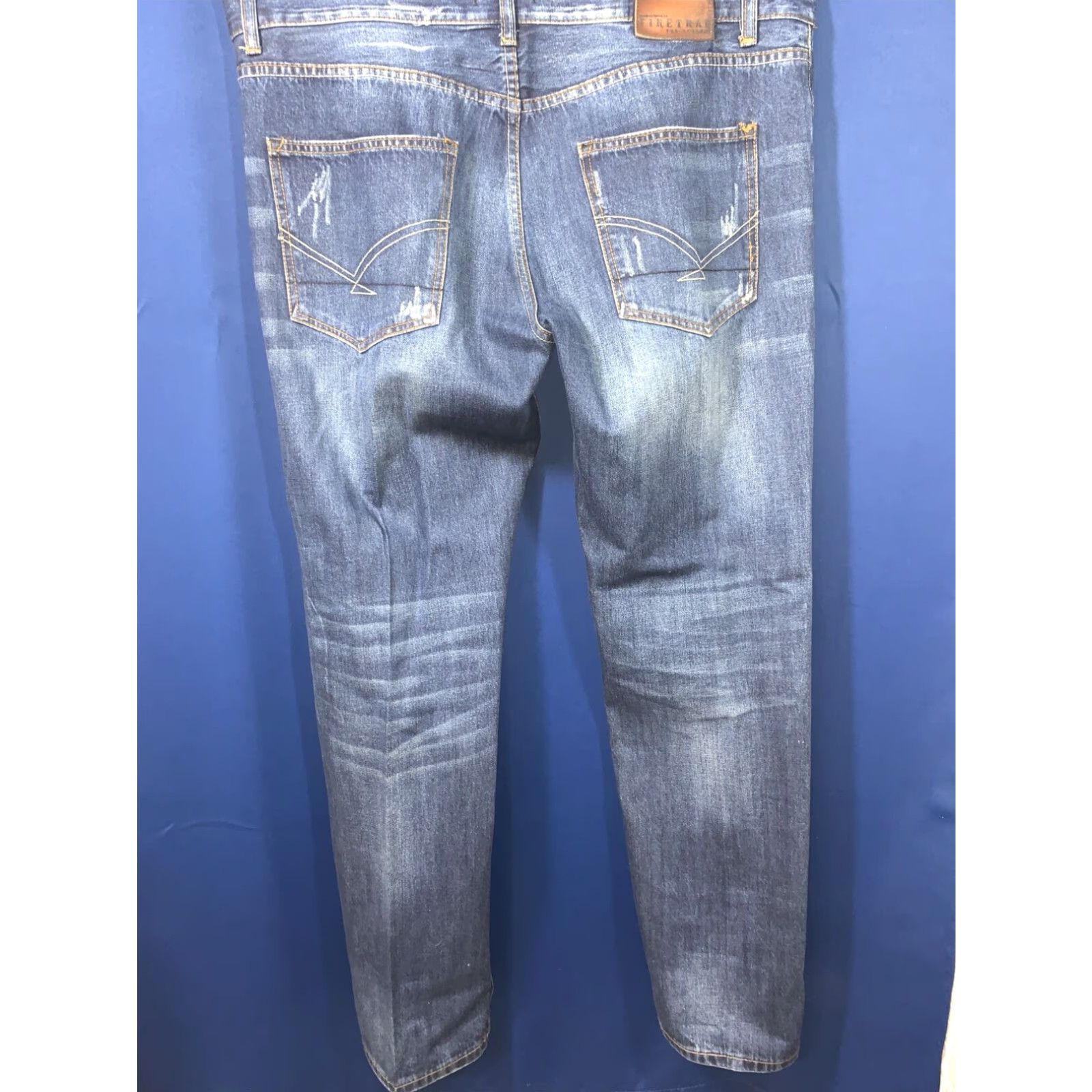Firetrap VINTAGE Firetrap Distressed Button Fly Jeans 38x33 Blue Straight Leg Mens Size US 38 / EU 54 - 5 Thumbnail