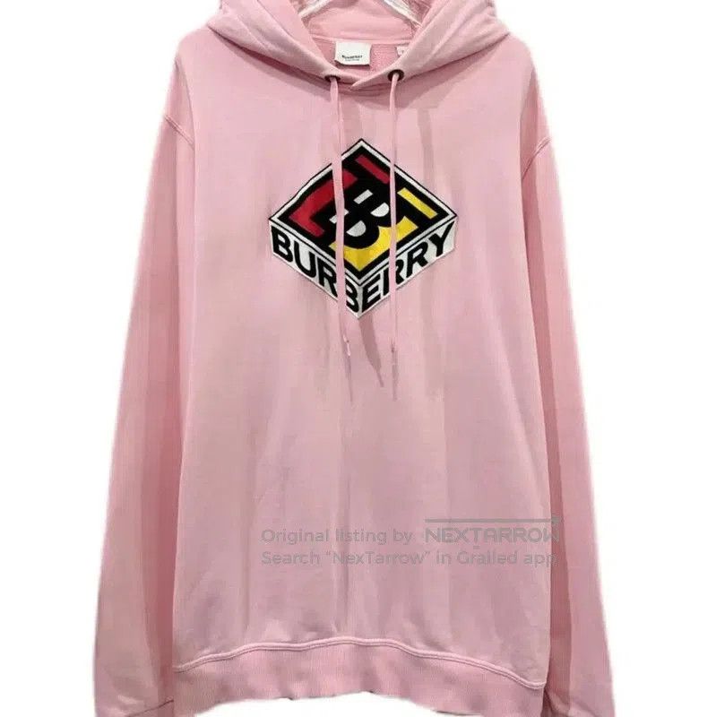 Burberry Burberry Pink Cotton Women's Hoodie. Size XL / US 12-14 / IT 48-50 - 1 Thumbnail