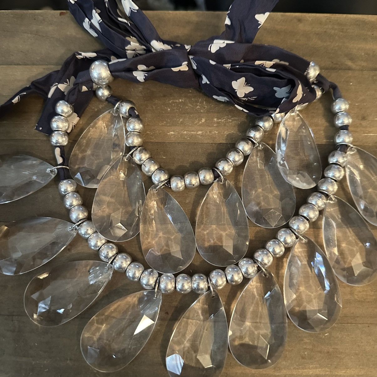 Other Layered double strand jumbo teardrop statement necklace Size ONE SIZE - 4 Thumbnail