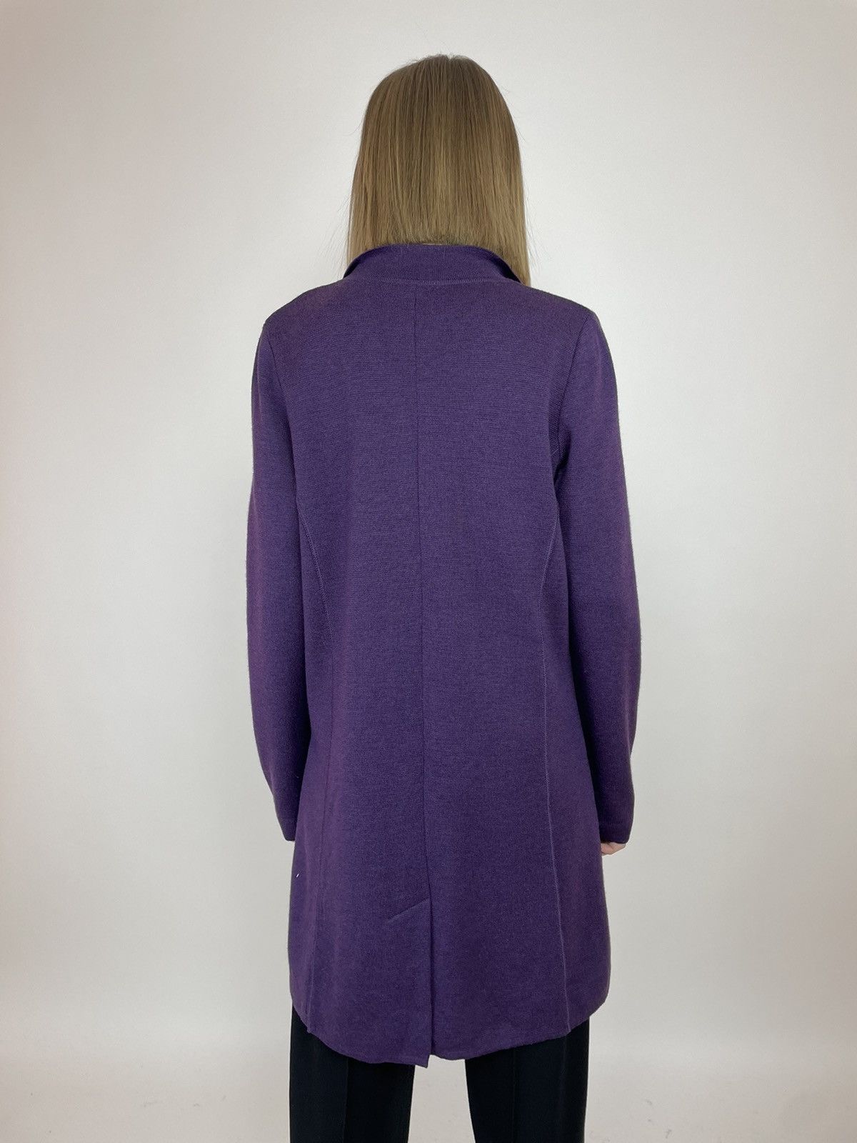 Designer Georg Maier Purple wool cardigan Reine Schurwolle wool Size XL / US 12-14 / IT 48-50 - 5 Thumbnail