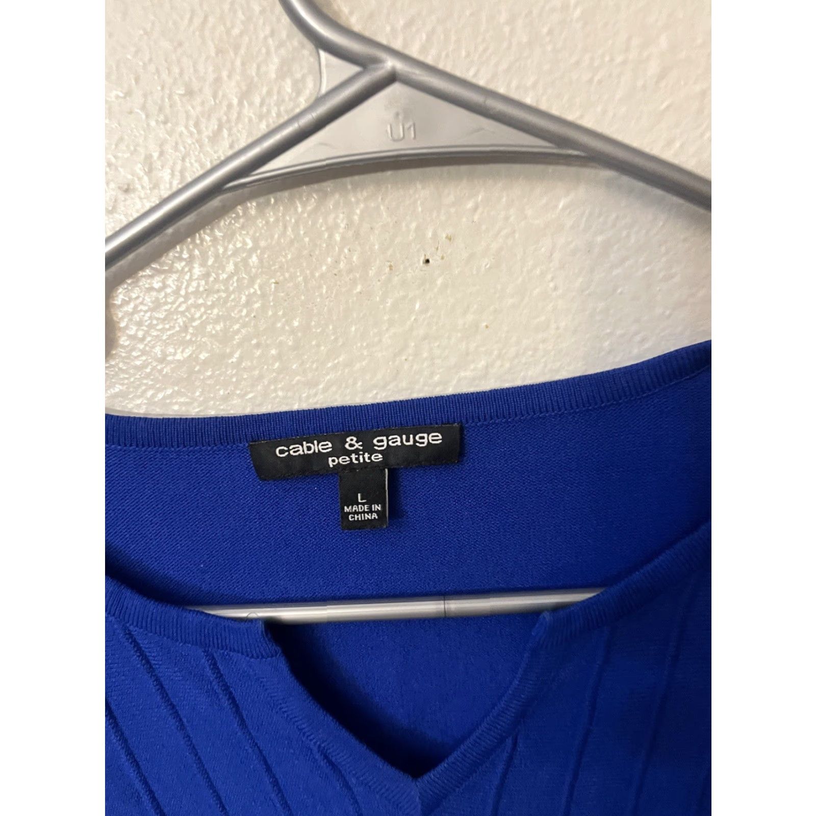 Vintage Cable & Gauge Tee Royal Blue Scoop Neck V-Cut Short Sleeves Beads Size PL Womens T-Shirt Vintage No Size 36" / US 14 / IT 50 - 2 Thumbnail