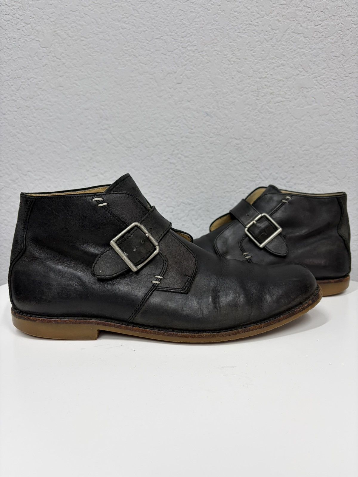 Hedi Slimane VTG Brown Leather Buckle Boots Carol Christian Poell Style Size US 12 / EU 45 - 8 Thumbnail