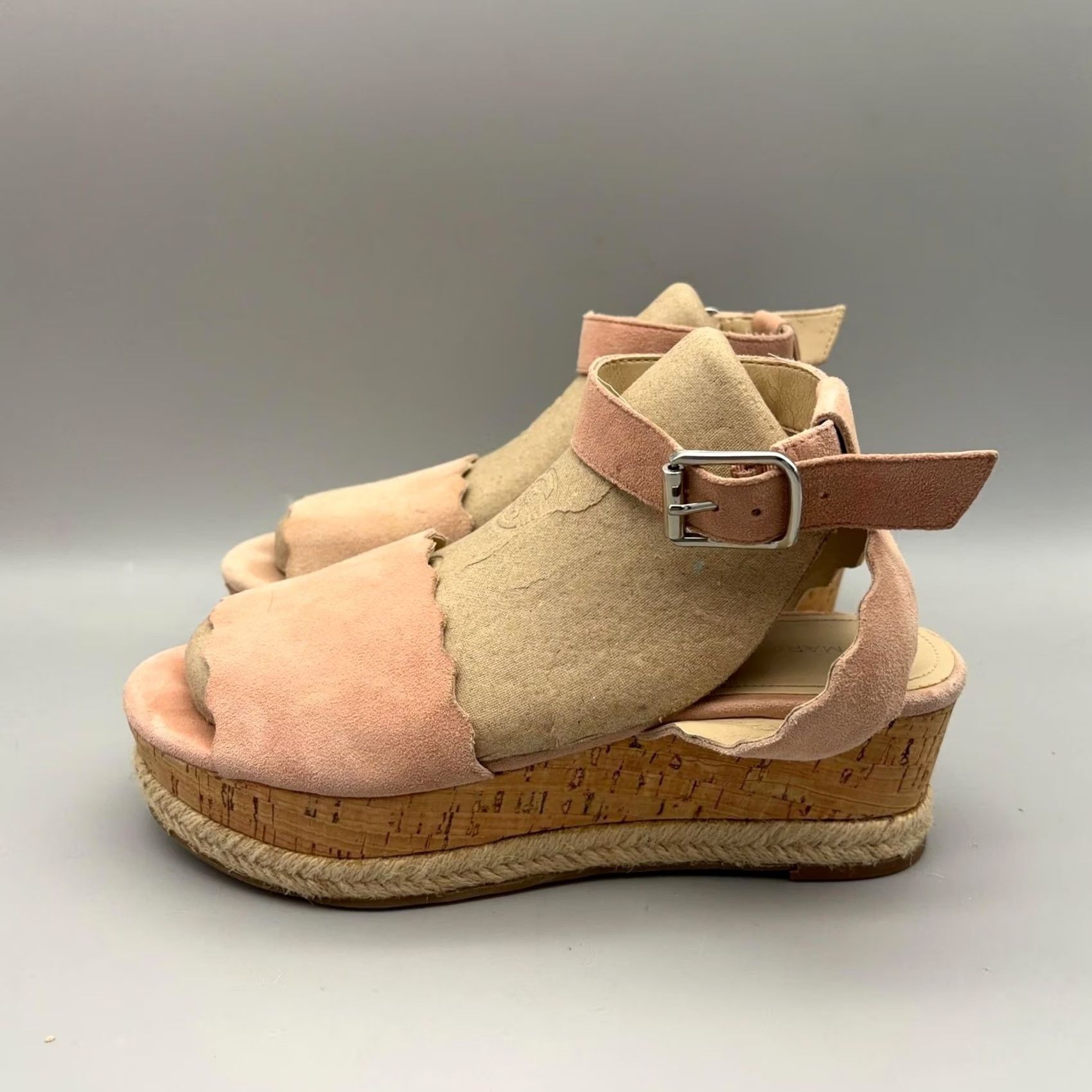 Marc Fisher Marc Fisher Womens Sandals Size 6.5 Pink Espadrille Wedge Slingback Summer Adjustable Buckle Casual Shoes Slingback Wedge Espadrille Size US 4 / IT 34 - 4 Thumbnail