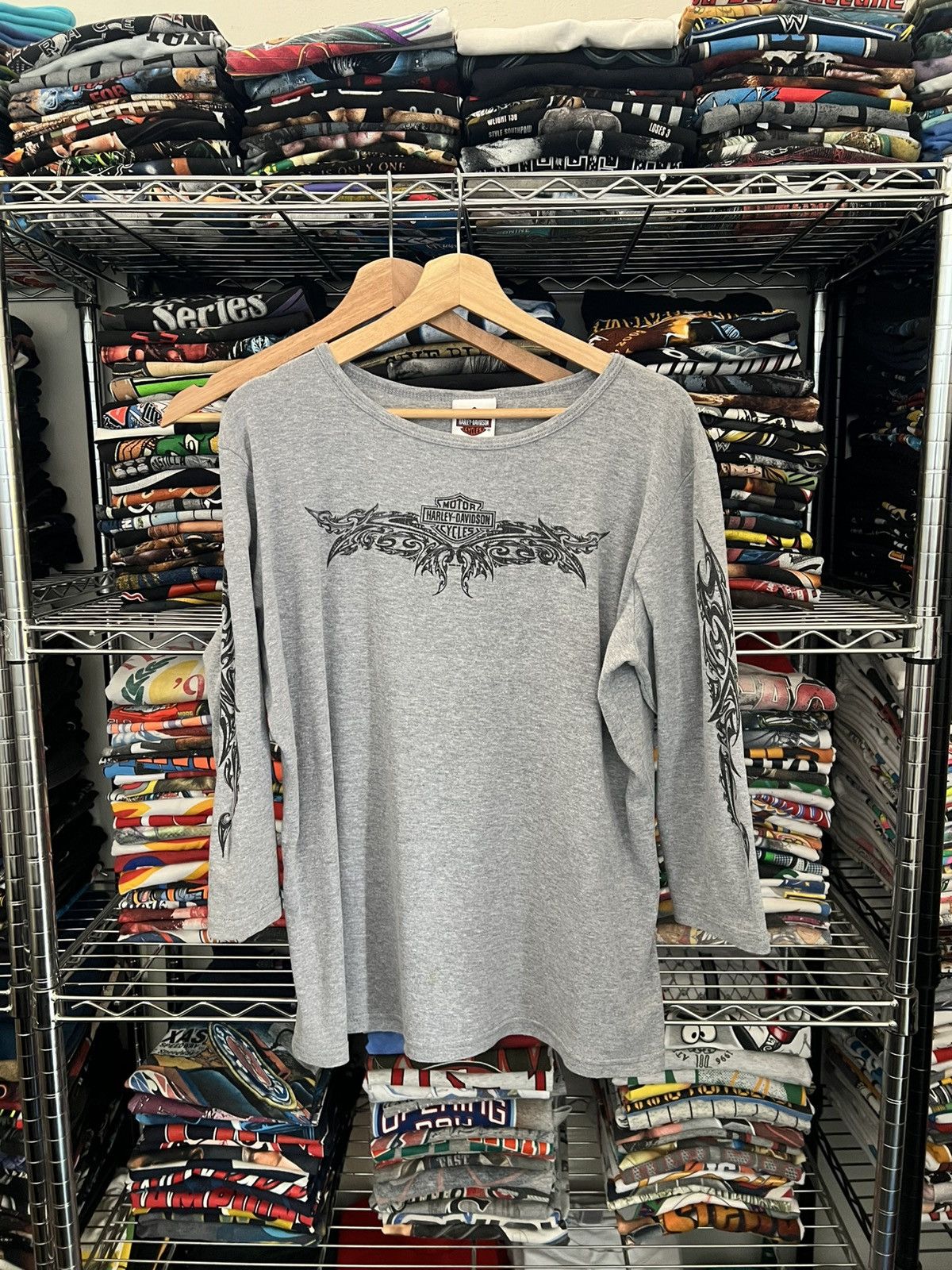 Harley Davidson 2000s H-D Starved Rock Ottawa Tee Flaming Sleeves Printed Size XL / US 12-14 / IT 48-50 - 1 Thumbnail
