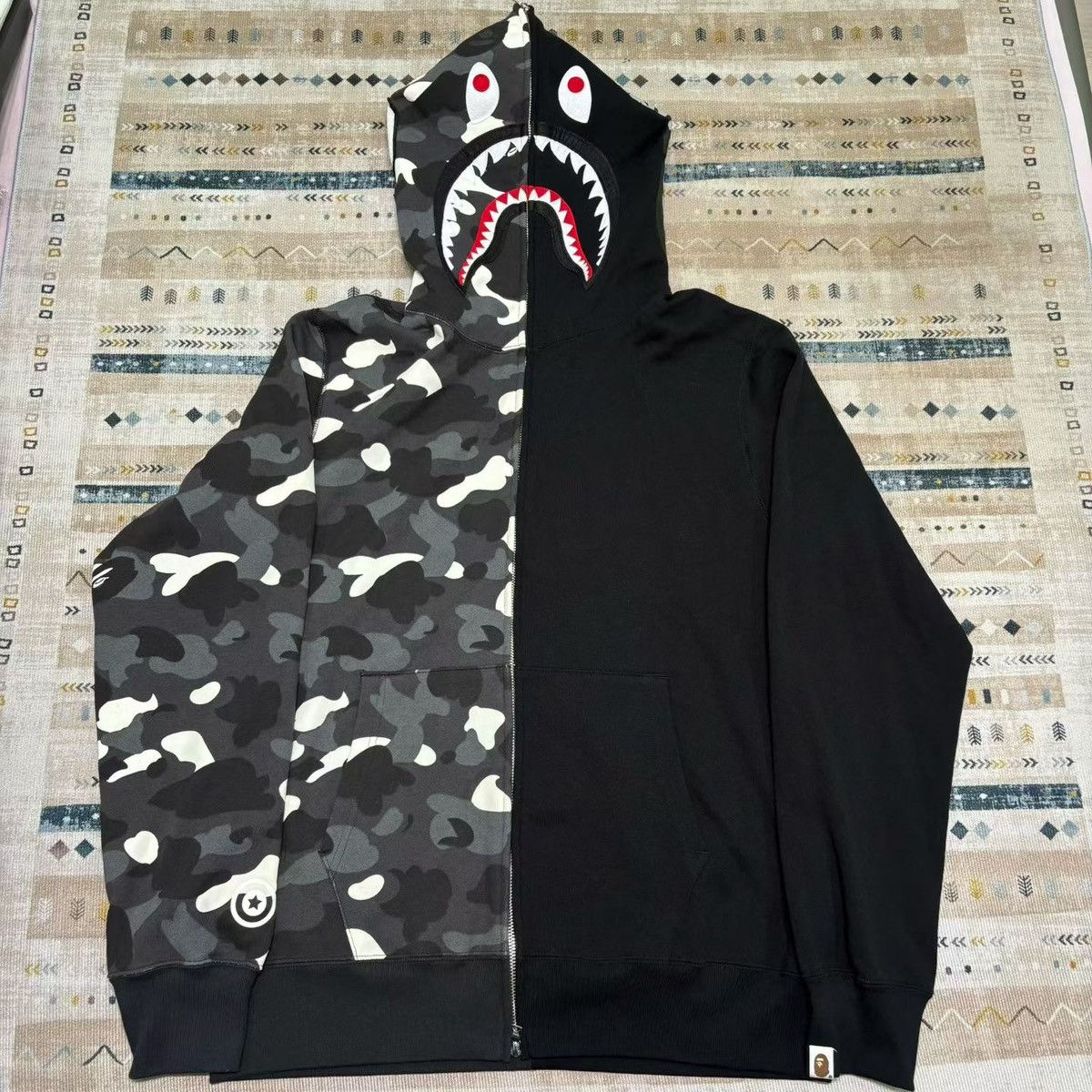 Bape × Coach Bape x Coach Shark Full Zip White Multi Color Hoodie