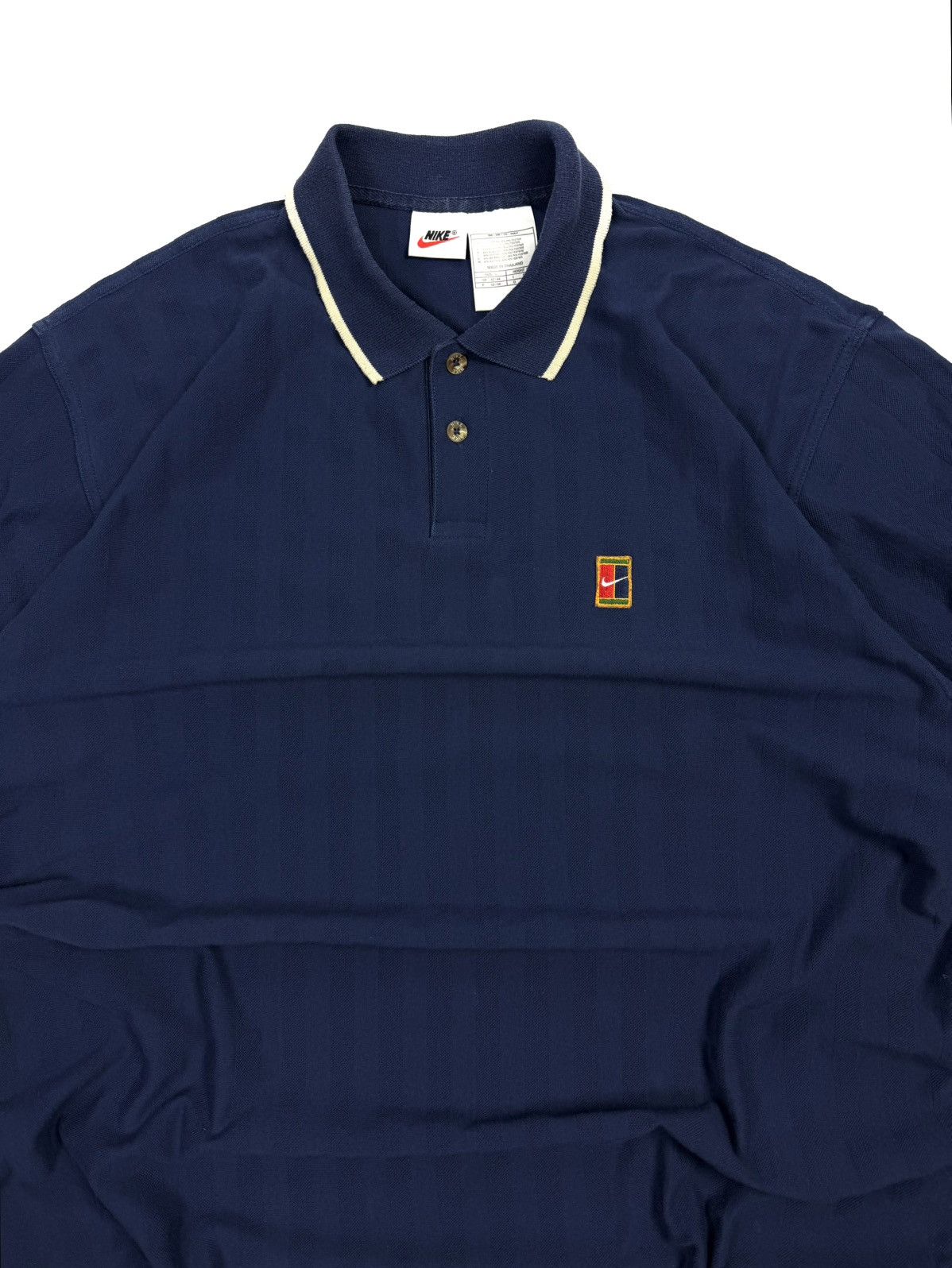 Nike 90s Nike Court Vintage Striped Polo Shirt Tee Tennis Blue Size US L / EU 52-54 / 3 - 5 Thumbnail