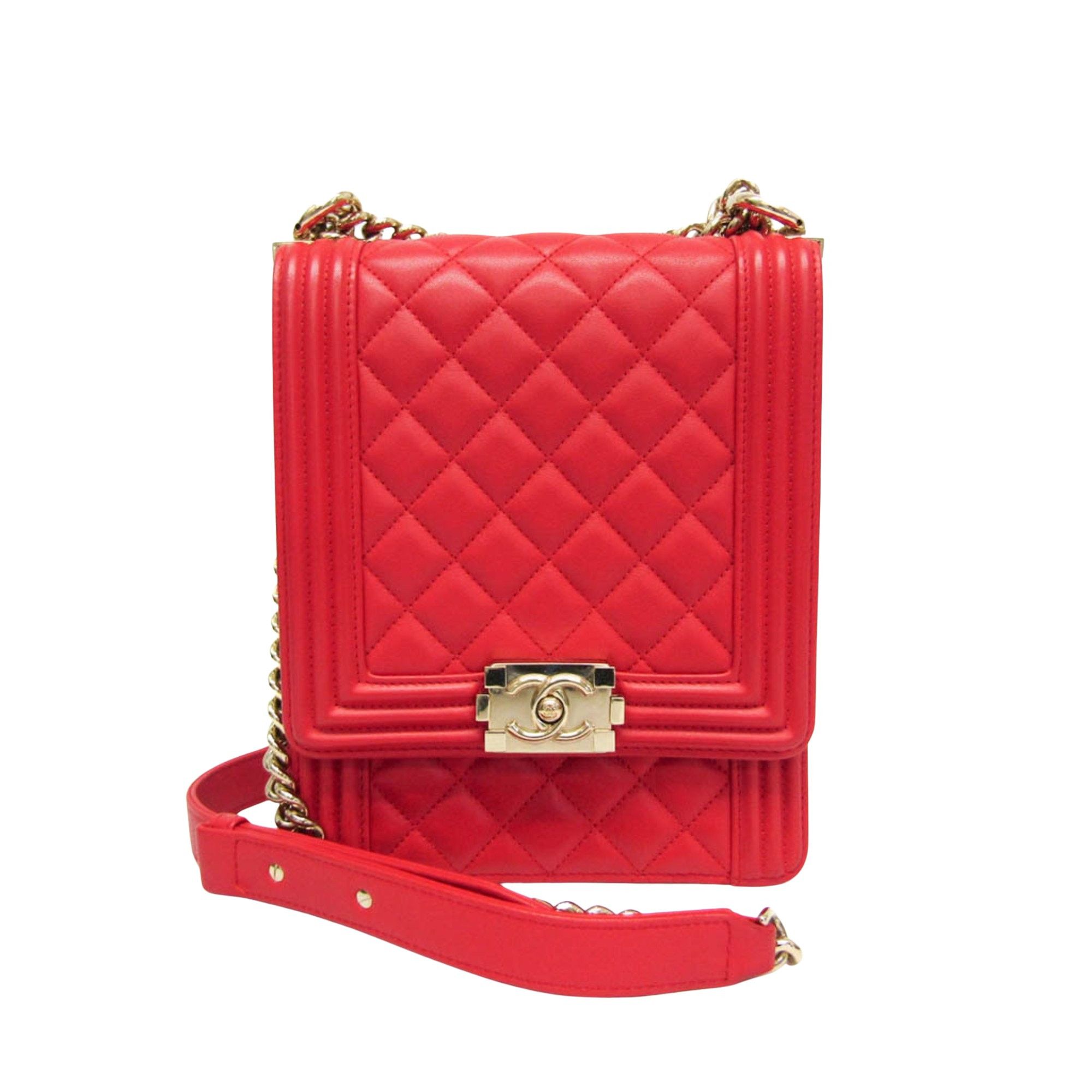 Red Leather Shopper Bag (Pre-Owned)