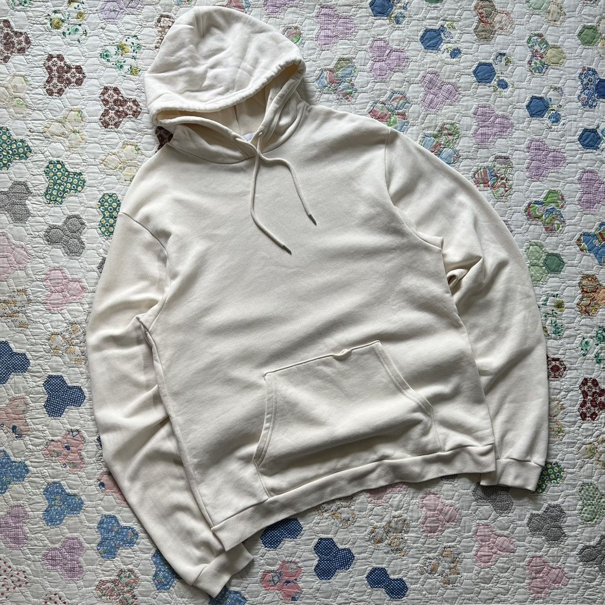 image of Essentials x John Elliott John Elliot Co. Off-White Cream Hoodie, Men's (Size Large)