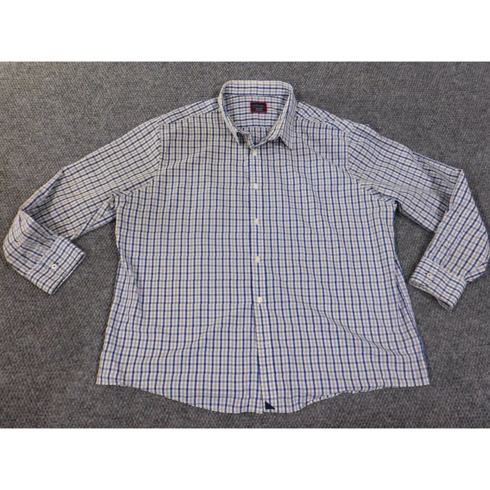 UNTUCKit UNTUCKit Shirt 3XL Long Sleeve Blue Mens Button-Up Collared Classic Business Casual Shirt Size US XXL / EU 58 / 5 - 2 Thumbnail