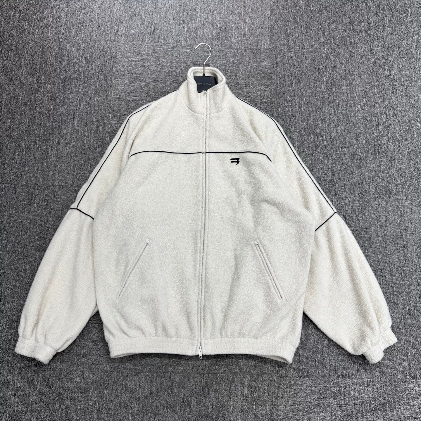 Balenciaga Double Logo Embroidered Fleece Jacket