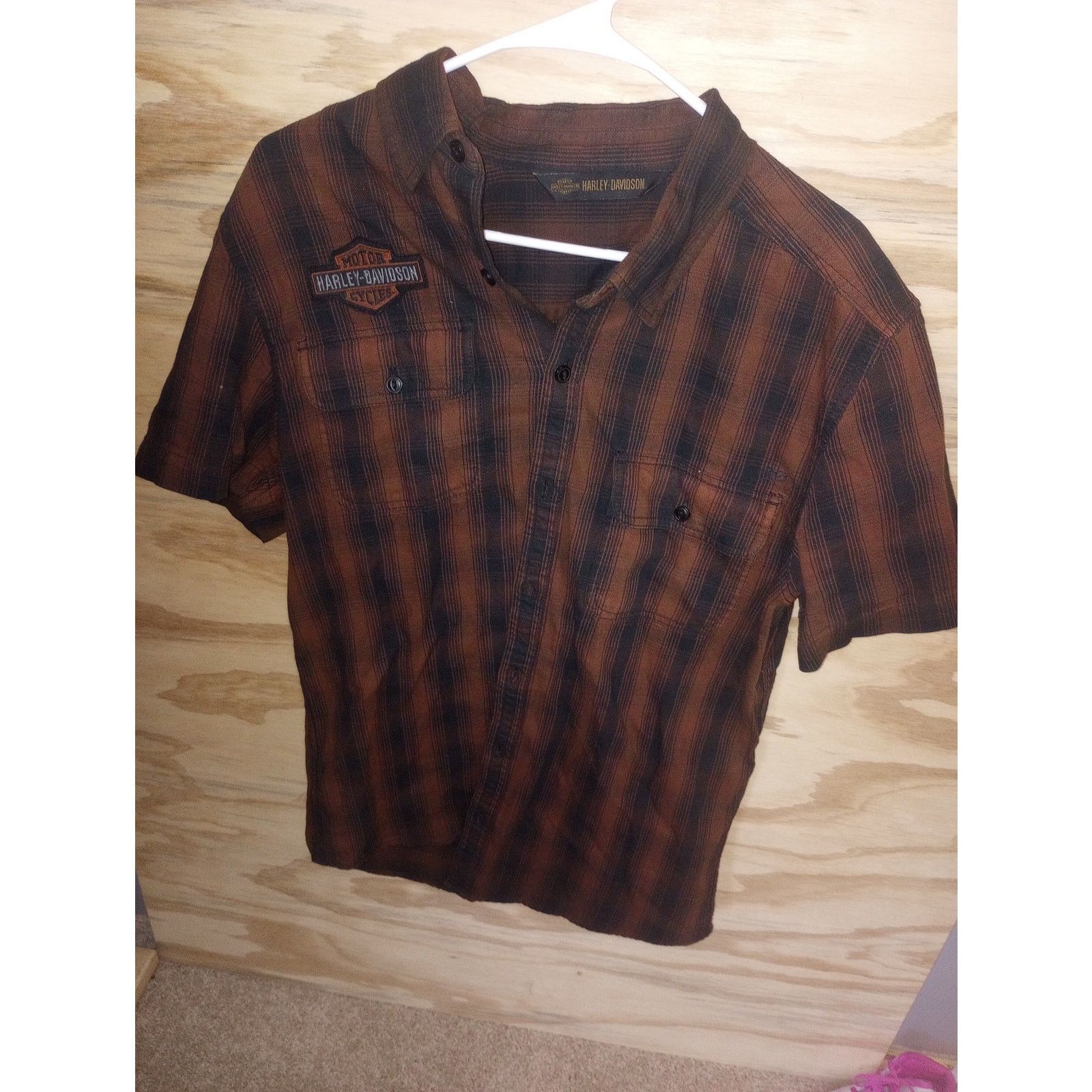 Harley Davidson Men's Harley Davidson Plaid Logo Polo Button Up Medium Size US M / EU 48-50 / 2 - 1 Thumbnail