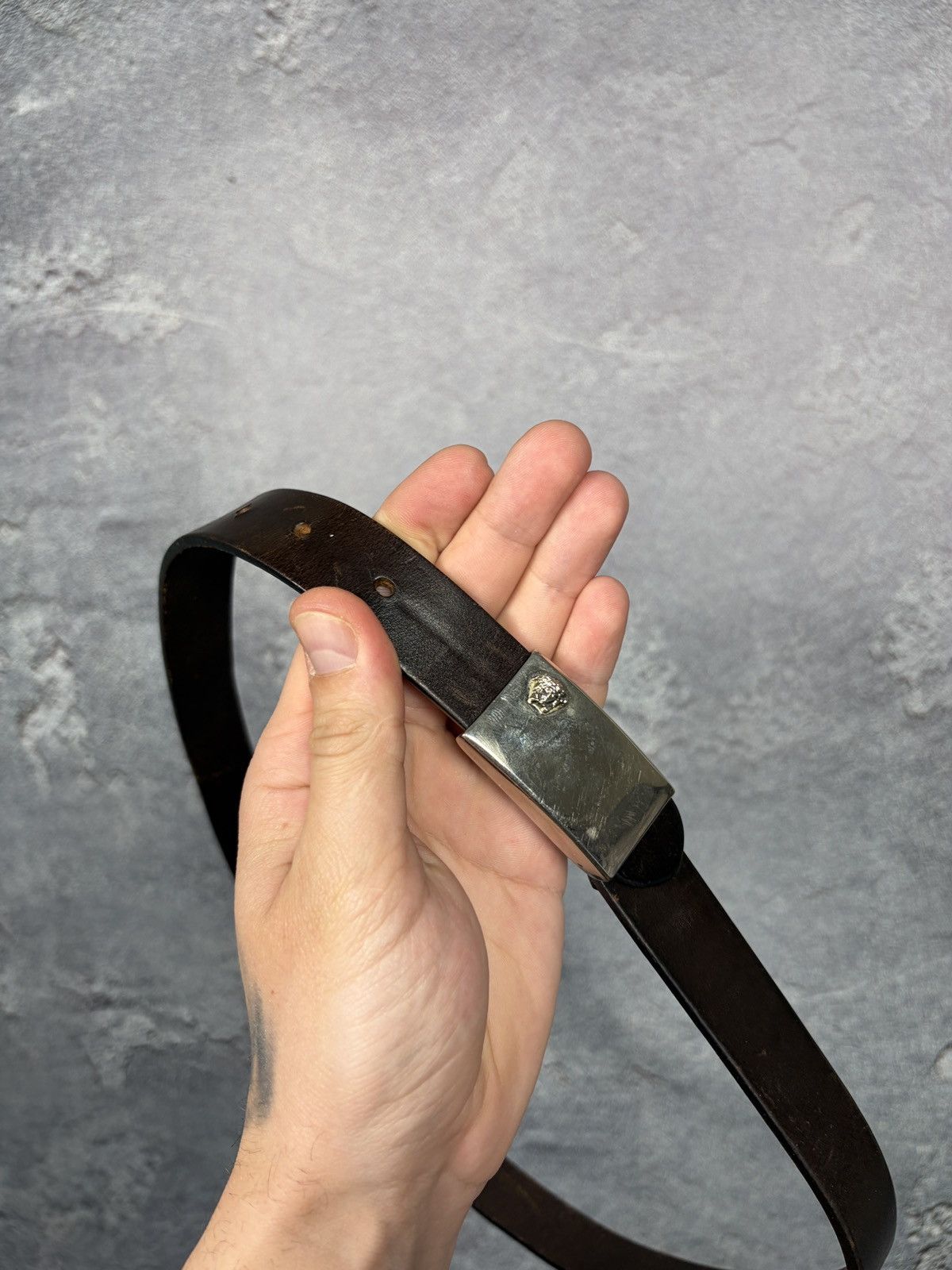 Versace Vintage Versace Medusa Logo Leather Belt Size ONE SIZE - 2 Thumbnail
