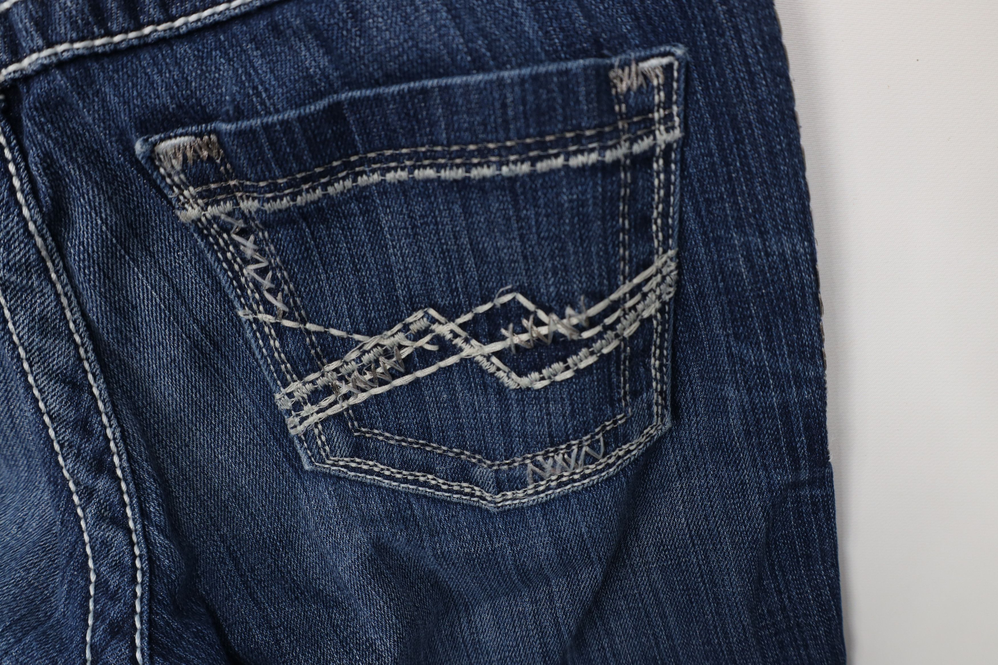 Vintage Buckle BKE Stretch Thick Stitch Flared Bootcut Jeans Blue Size 25" / US 0 / IT 36 - 13 Thumbnail