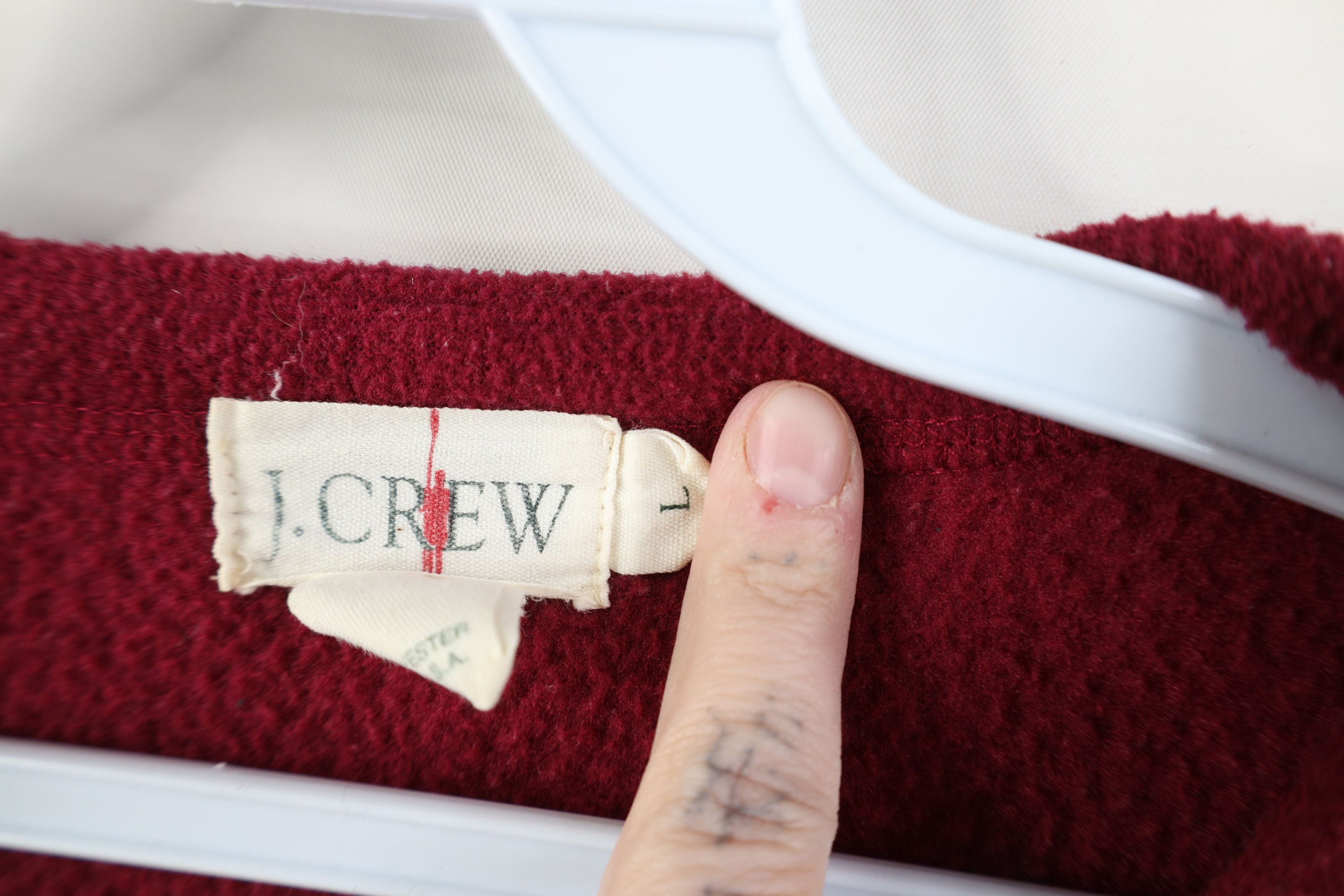 J.Crew Vintage 90s J Crew Blank Boxy Fit Fleece Sweater Red USA Size US L / EU 52-54 / 3 - 6 Thumbnail