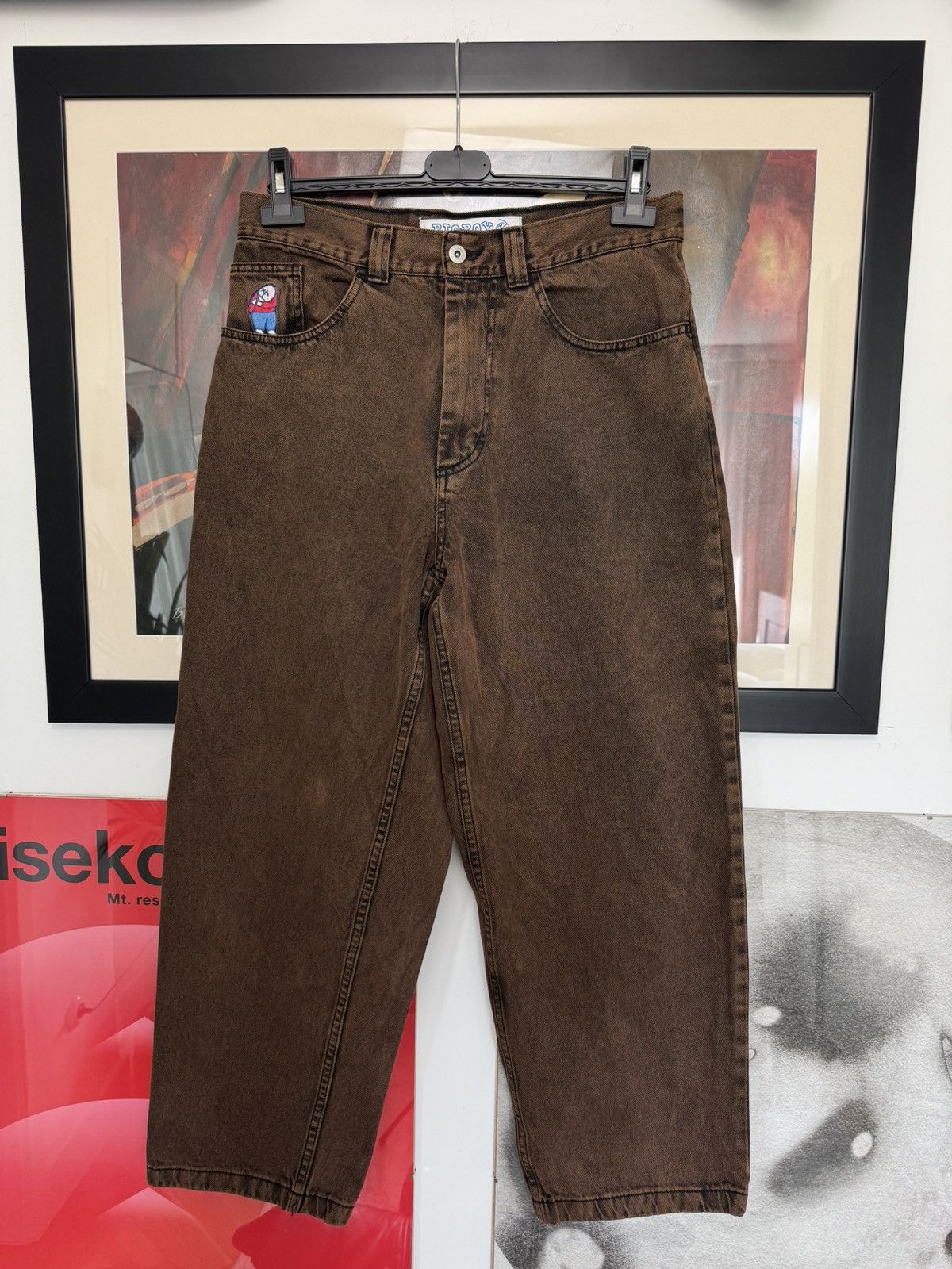 Polar Skate Co. Polar Sk8 Co Big Boy Washed Brown Denim Baggy Skateboard Size US 30 / EU 46 - 1 Thumbnail