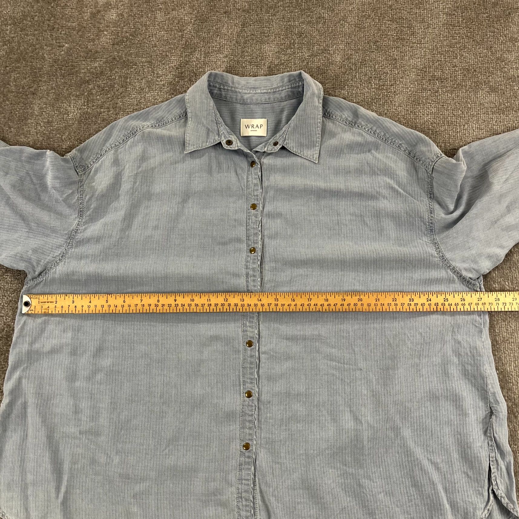 Vintage VINTAGE WRAP London Shirt Women Oversized Button-Up Lyocell 100% Blue Uk 16 US 12 Regular Size 12 Casual Womens Size XL / US 12-14 / IT 48-50 - 5 Thumbnail
