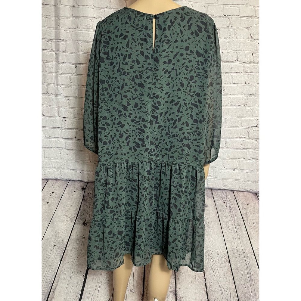 Other Gilli Chiffon 3/4 Sleeve Green Dress SIze 2X Size XXL / US 16-18 / IT 52-54 - 4 Thumbnail