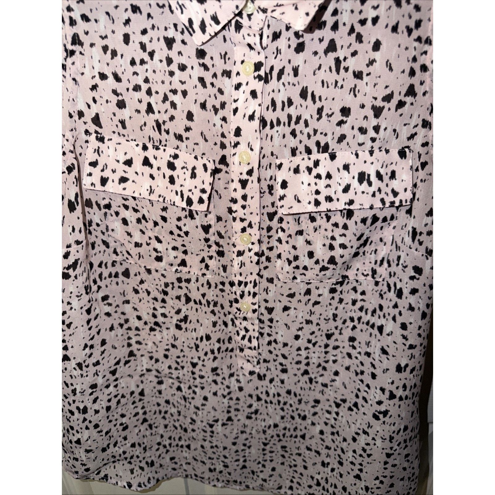 Banana Republic Banana Republic Women Pink XS Sleeveless Top Spotted Print Size XS / US 0-2 / IT 36-38 - 3 Thumbnail