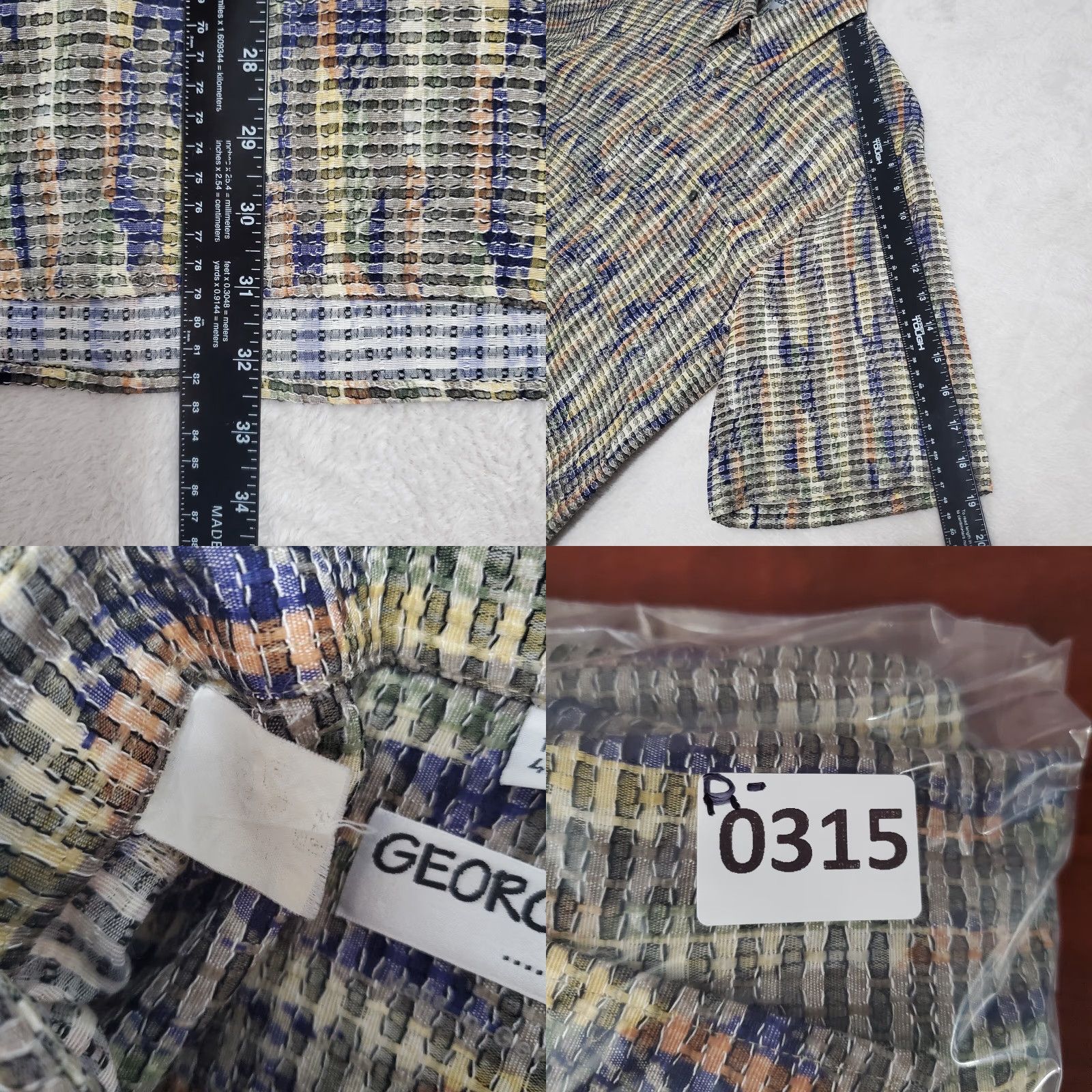 George Georg Roth Germany Shirt Men 42/L Multicolor Abstract Short Sleeve Button Down Shirt Button-Up Pockets Textured Collared 42/L Men Size US L / EU 52-54 / 3 - 8 Thumbnail