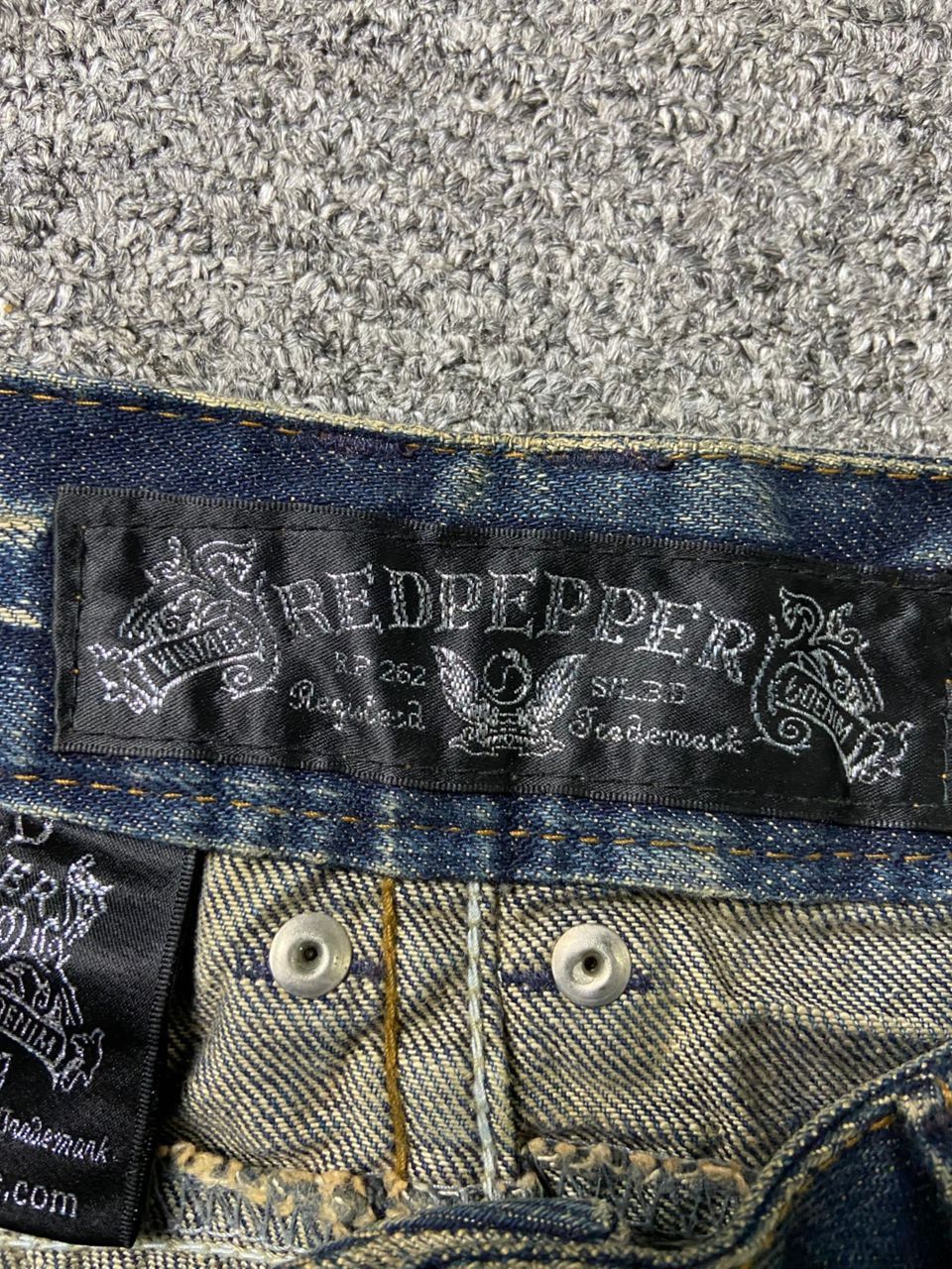 Japanese Brand 🔥Vintage RED PEPPER Distressed Denim Jeans🔥 (136) Size US 32 / EU 48 - 11 Thumbnail