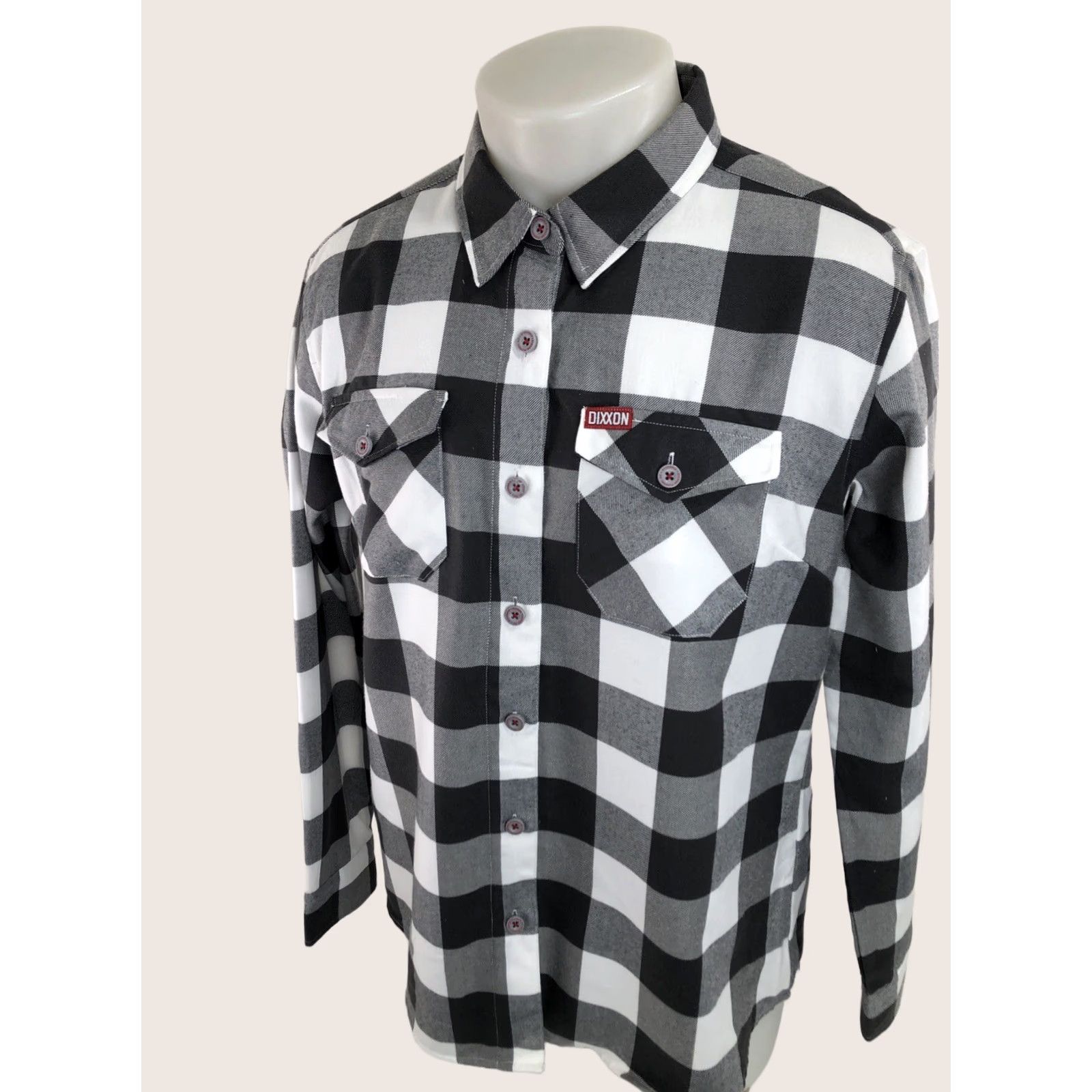 Vintage Dixxon Plaid Shirt - DIXXON FLANNEL COMPANY - Pinnacle - Women's XL Gray / White Button-Up Shirt - Plaid, Flannel, EXCELLENT Size XL / US 12-14 / IT 48-50 - 1 Thumbnail