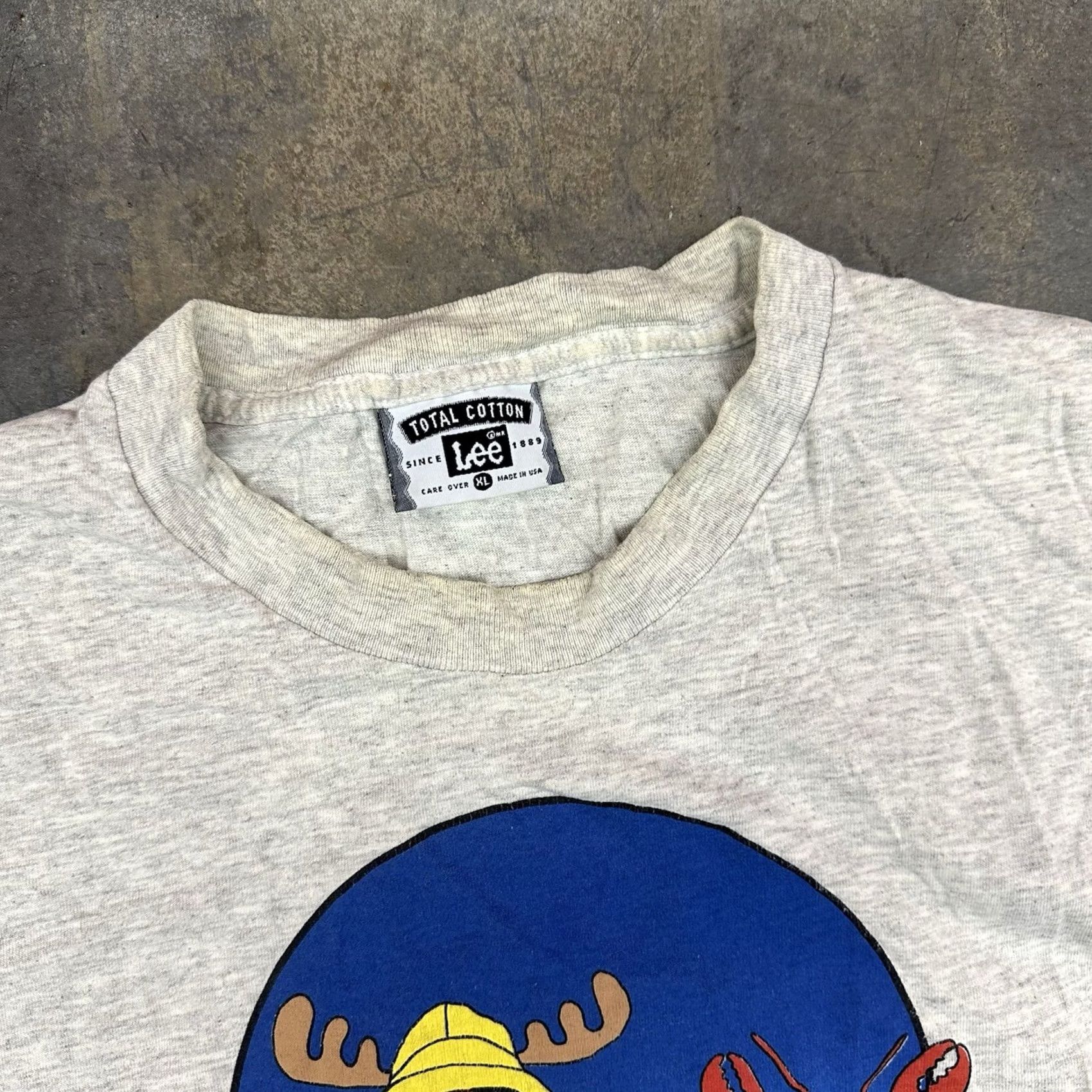 Lee VINTAGE Lee Total Cotton Moose Art T Shirt Gray XL Men Size US XL / EU 56 / 4 - 2 Thumbnail
