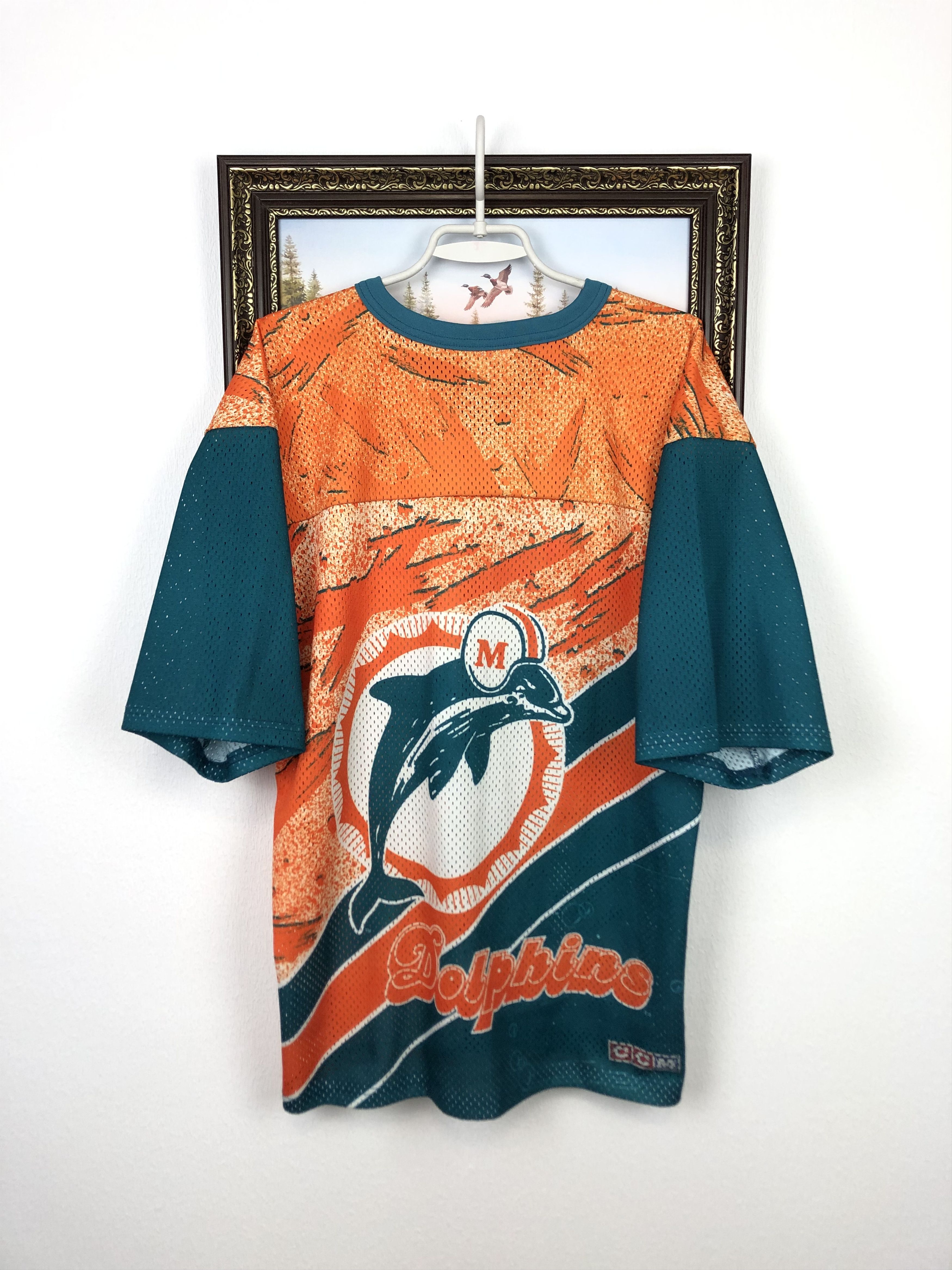 Ccm Vintage Miami Dolphins CCM Over Print Jersey Mens Shirt Size US XL / EU 56 / 4 - 7 Thumbnail