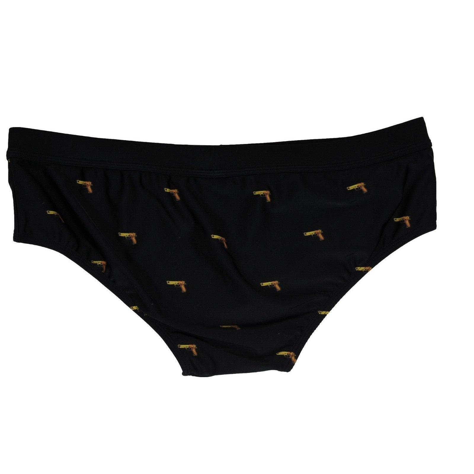 Neil Barrett Gun Print Swim Shorts Briefs Black Large Size US 35 - 2 Thumbnail
