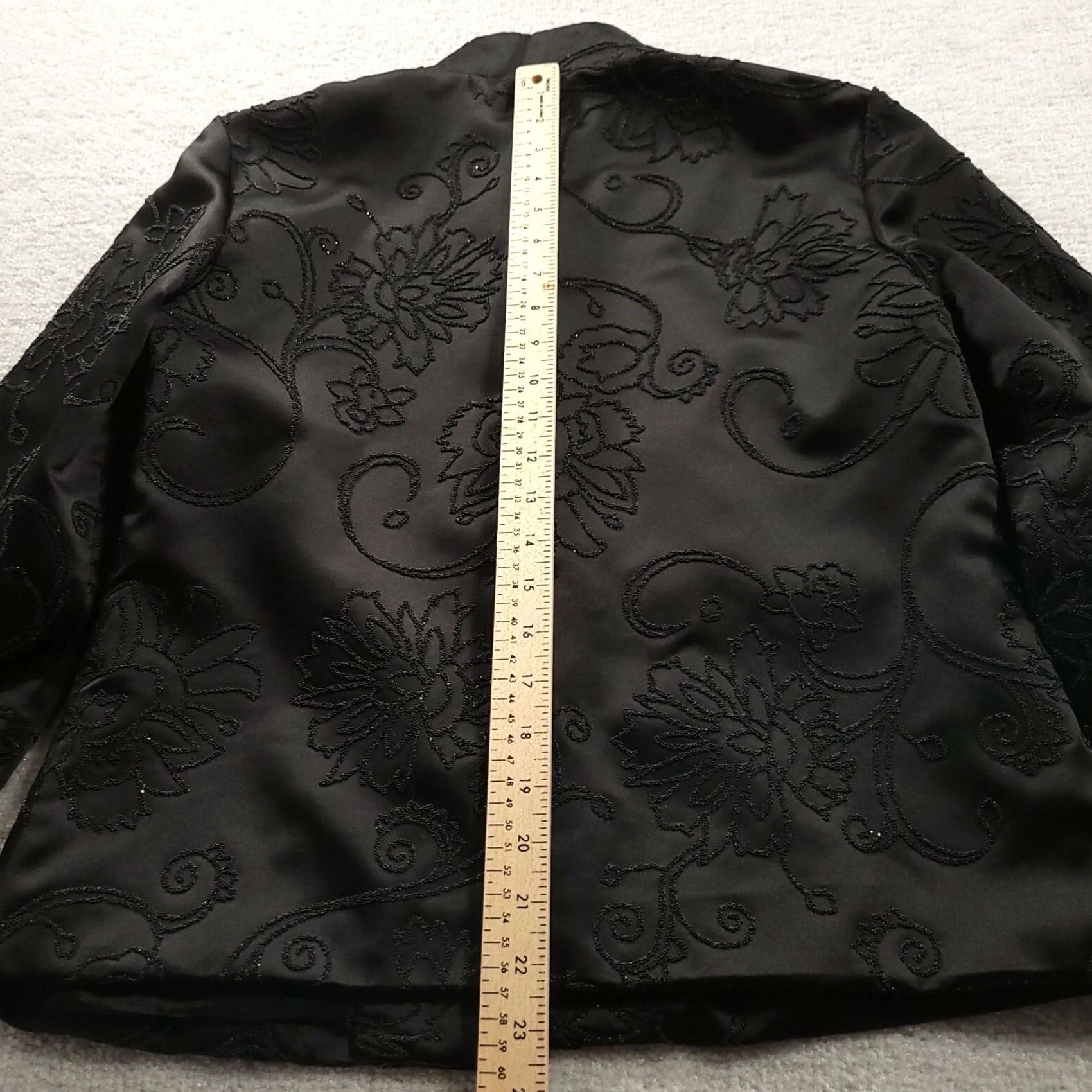 Vintage VINTAGE BellePointe Catherine Stewart Women's Beaded Jacket Black Medium Floral 90s American Mens Womens Girls Size M / US 6-8 / IT 42-44 - 4 Thumbnail