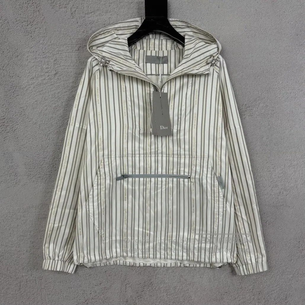Dior Dior Half-zipper silk blend striped hooded thick jacket Size US S / EU 44-46 / 1 - 1 Thumbnail