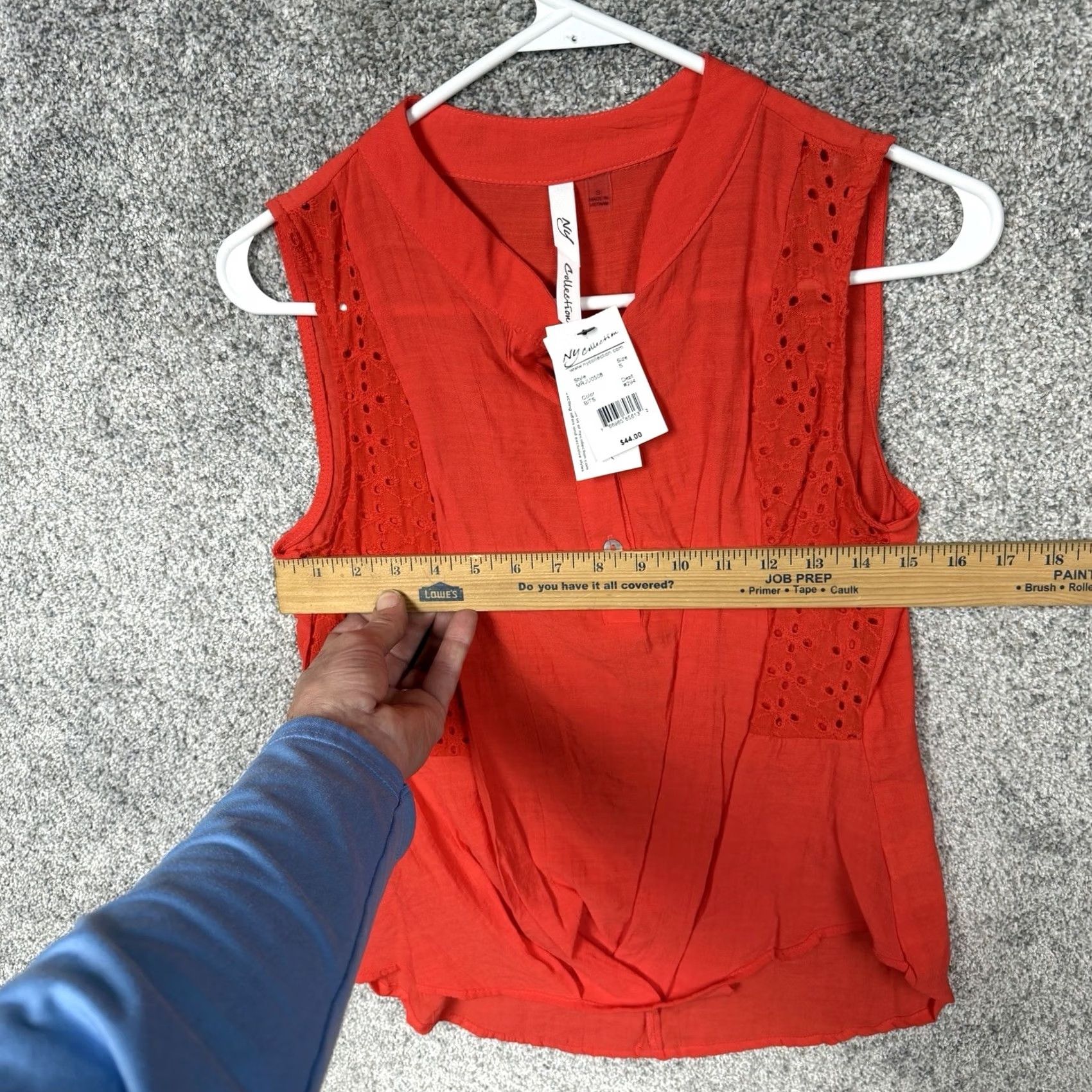 Vintage NY Collection Blouse Shirt Womens S Peasant Gauzy Eyelet Lightweight Popover Boho Resort Red Slim Eyelet Beach Bohemian Vacay Womens Size S / US 4 / IT 40 - 3 Thumbnail