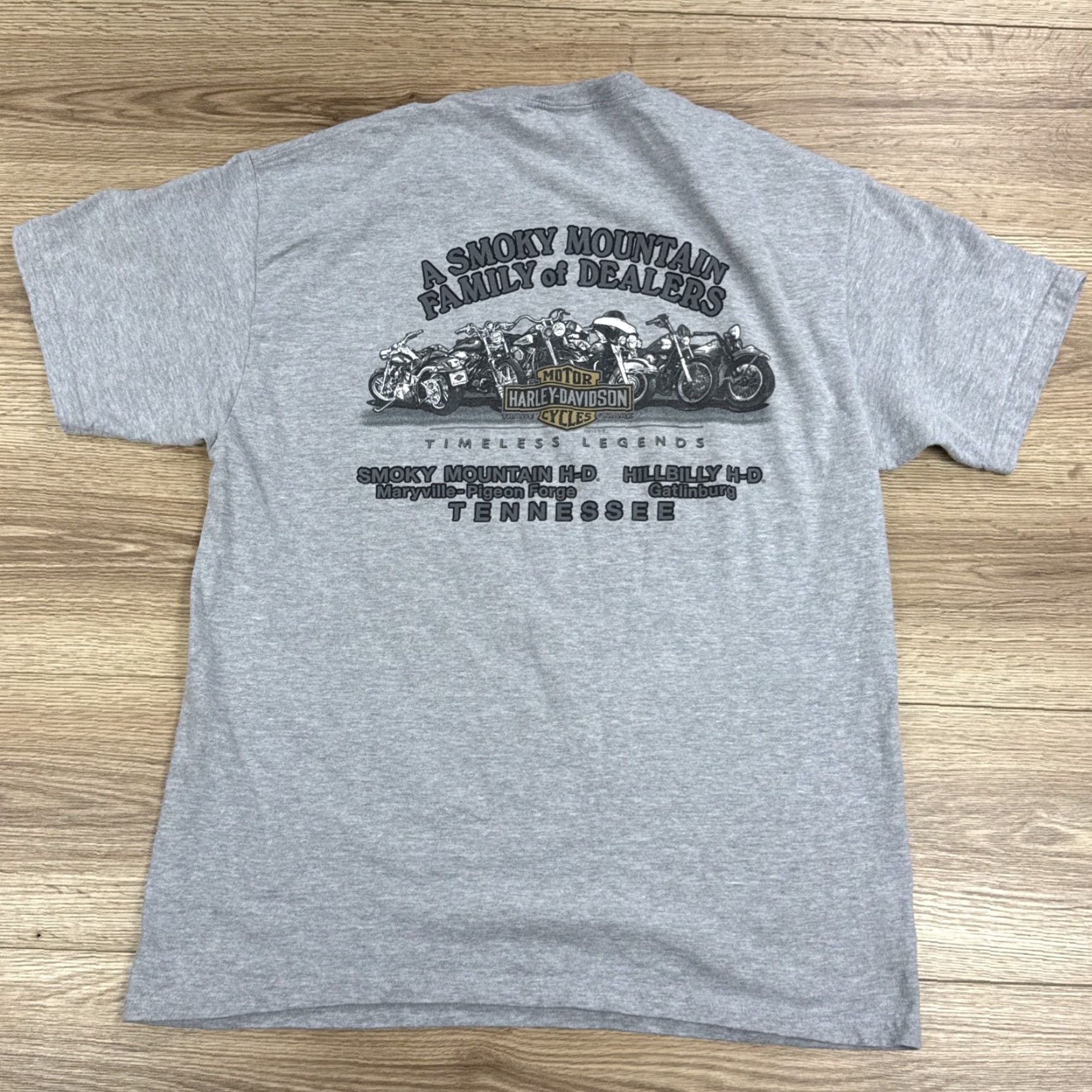 Harley Davidson VINTAGE Harley-Davidson Gray Pocket T Shirt Ride Hard L Men Shirt Smoker Mountain TN 90s? Size US L / EU 52-54 / 3 - 8 Thumbnail