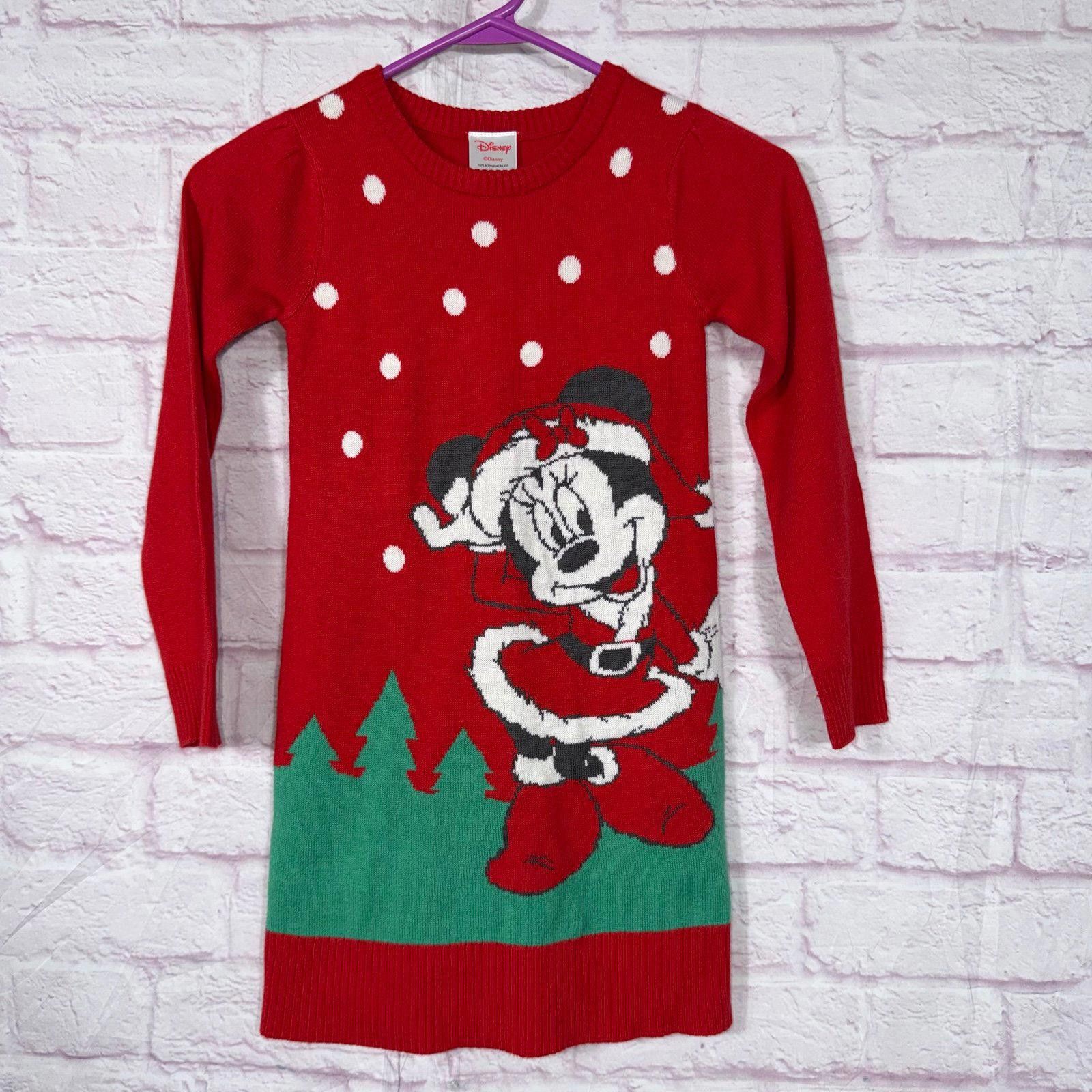 Disney Disney Minnie Mouse Christmas Sweater Dress Girls 6/6X Size S / US 4 / IT 40 - 1 Thumbnail
