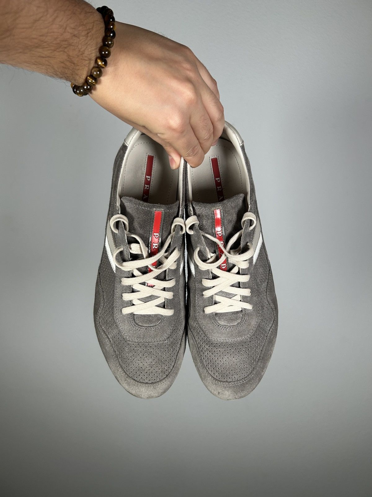 Prada WB! Suede Flat Low Trainers Size US 9 / EU 42 - 3 Thumbnail