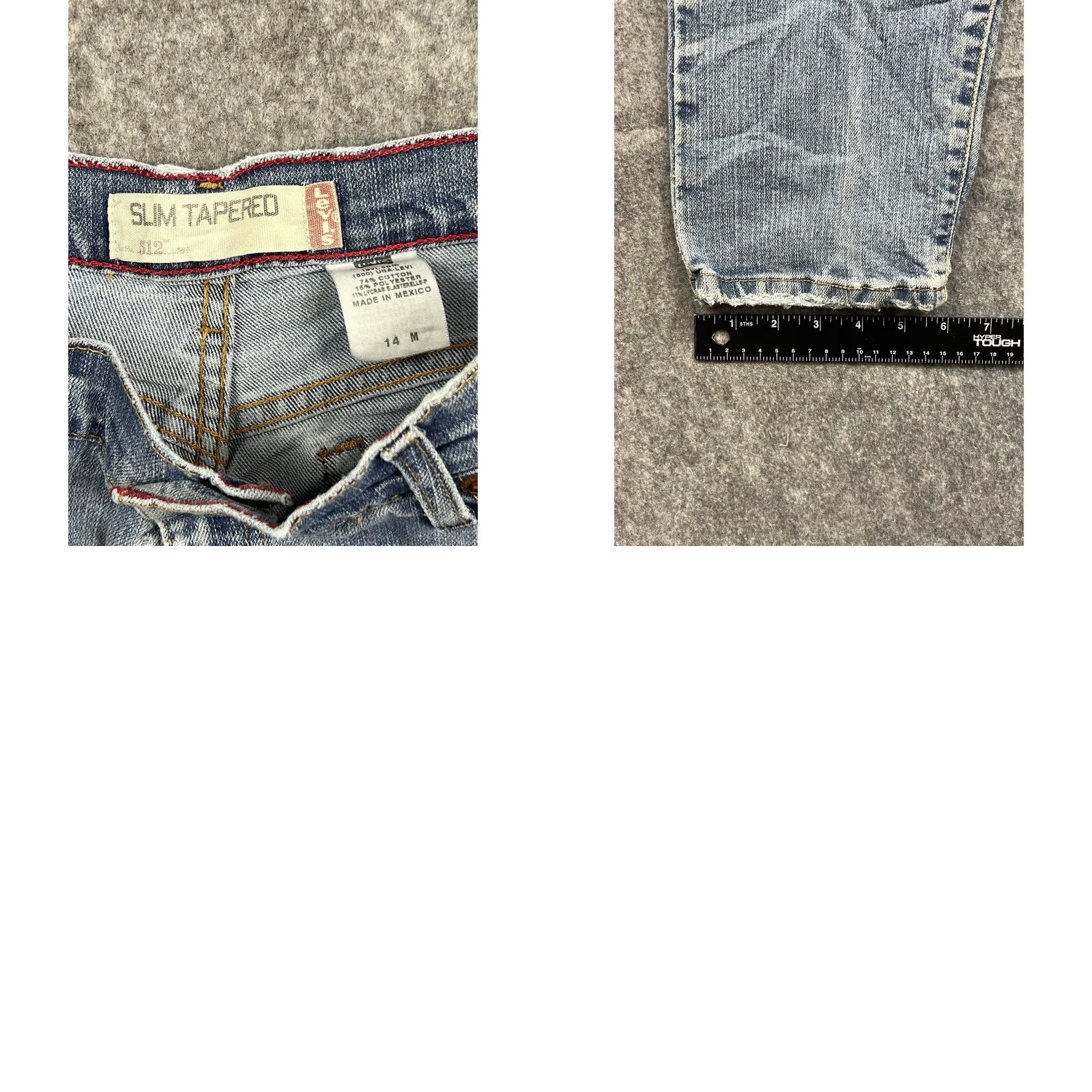 Levi's Levi's 512 Jeans Women's Slim Tapered Leg Light Wash Size 14 Medium Vintage Slim 5-Pocket Denim Blue Cotton Blend Size 36" / US 14 / IT 50 - 8 Thumbnail