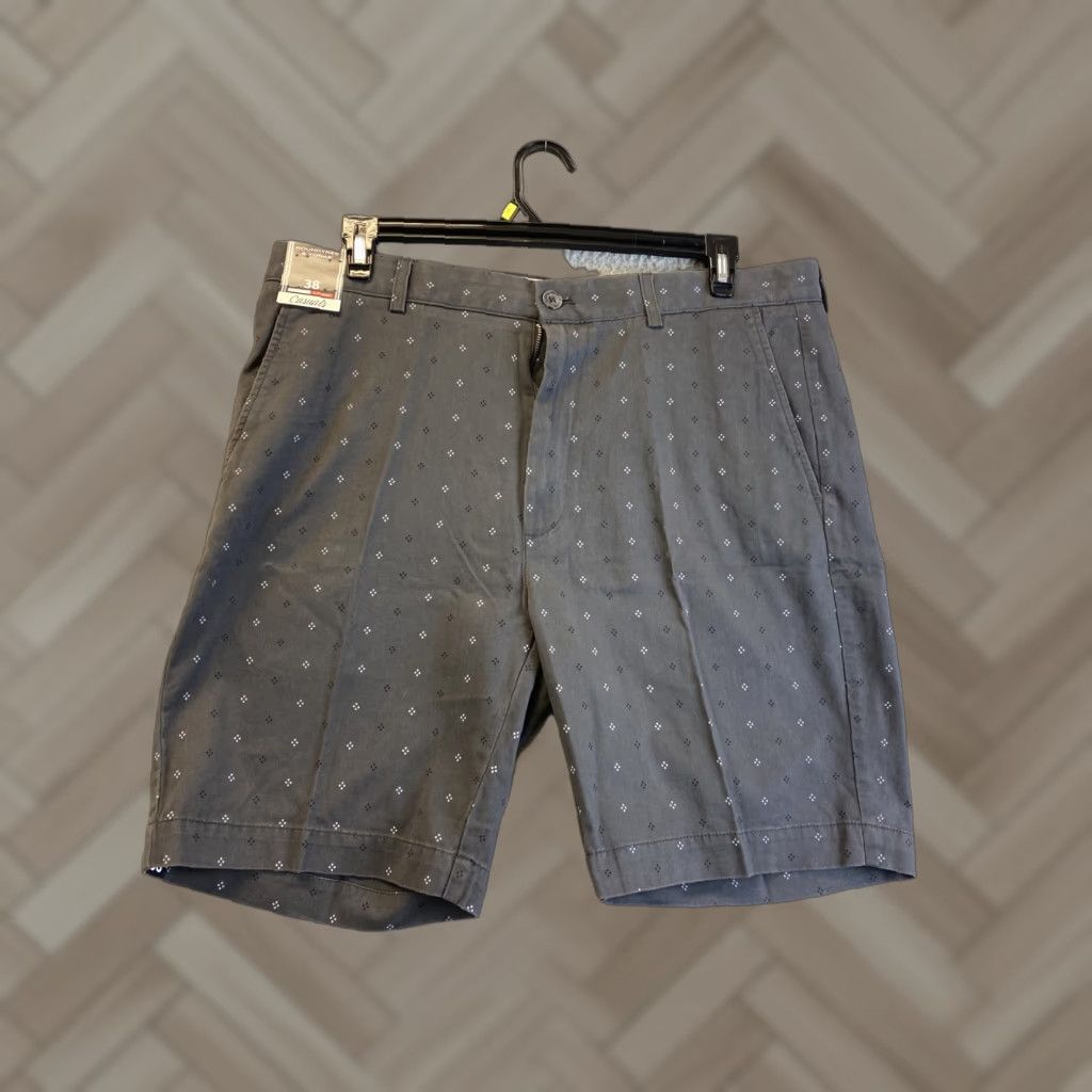 Roundtree & Yorke Roundtree & Yorke Shorts Mens 38 Gray Chino Classic Fit Pima Cotton 93-49 Size US 38 / EU 54 - 1 Thumbnail