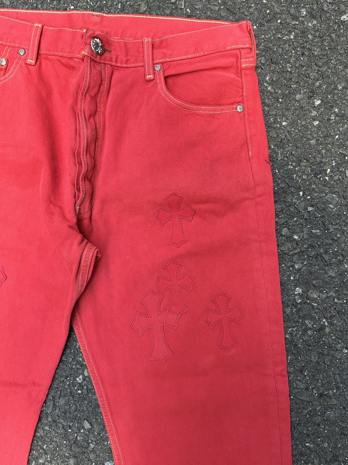 Chrome Hearts Paris Exclusive Red Patches LEVIS 501 Jeans Size US 34 / EU 50 - 3 Thumbnail