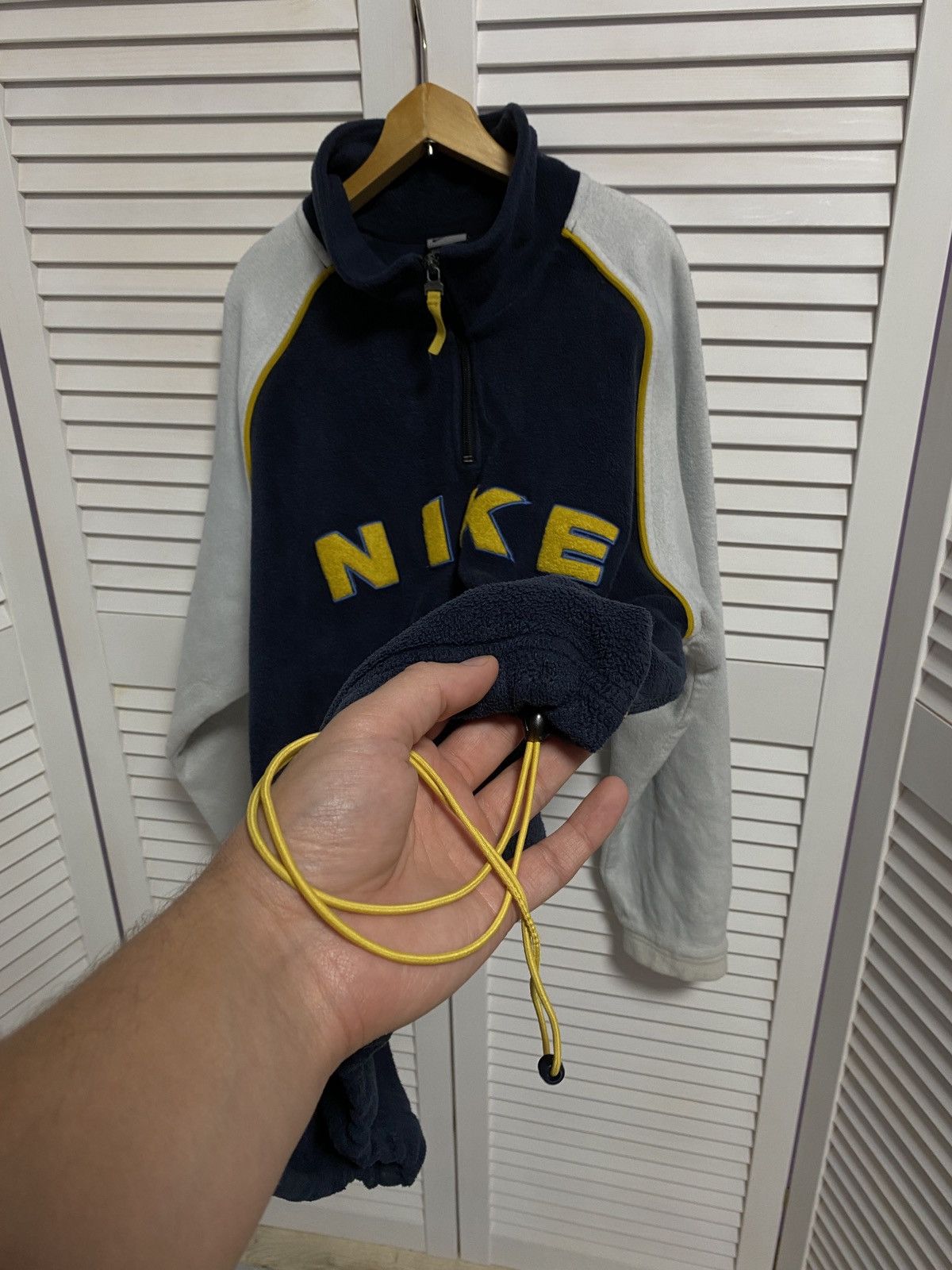 Nike × Vintage Vintage Fleece Sweater NIKE Big Knit Logo Sherpa style Size US L / EU 52-54 / 3 - 5 Thumbnail