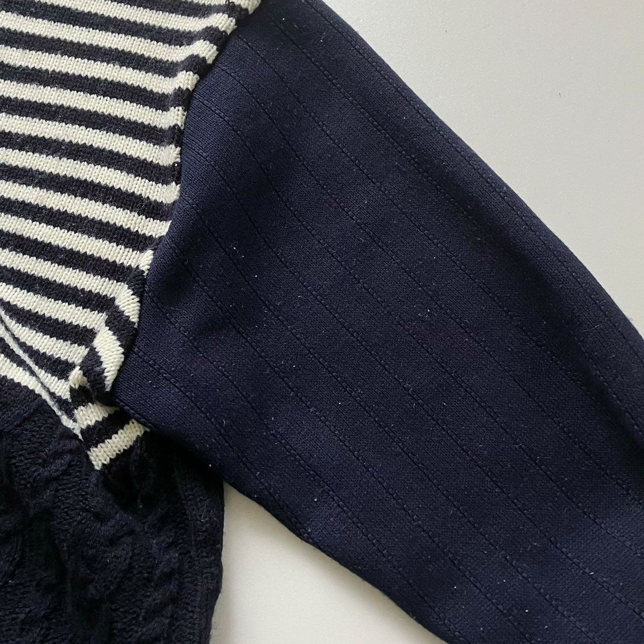 Kansai Yamamoto Kansai Yamamoto Homme Patchwork Cable Knit Sweater Size US S / EU 44-46 / 1 - 5 Thumbnail