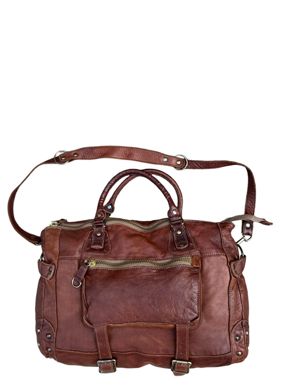 Leather Regalo Tokyo Fade Jerky Patina Leather 2 Way Bag Size ONE SIZE - 6 Thumbnail